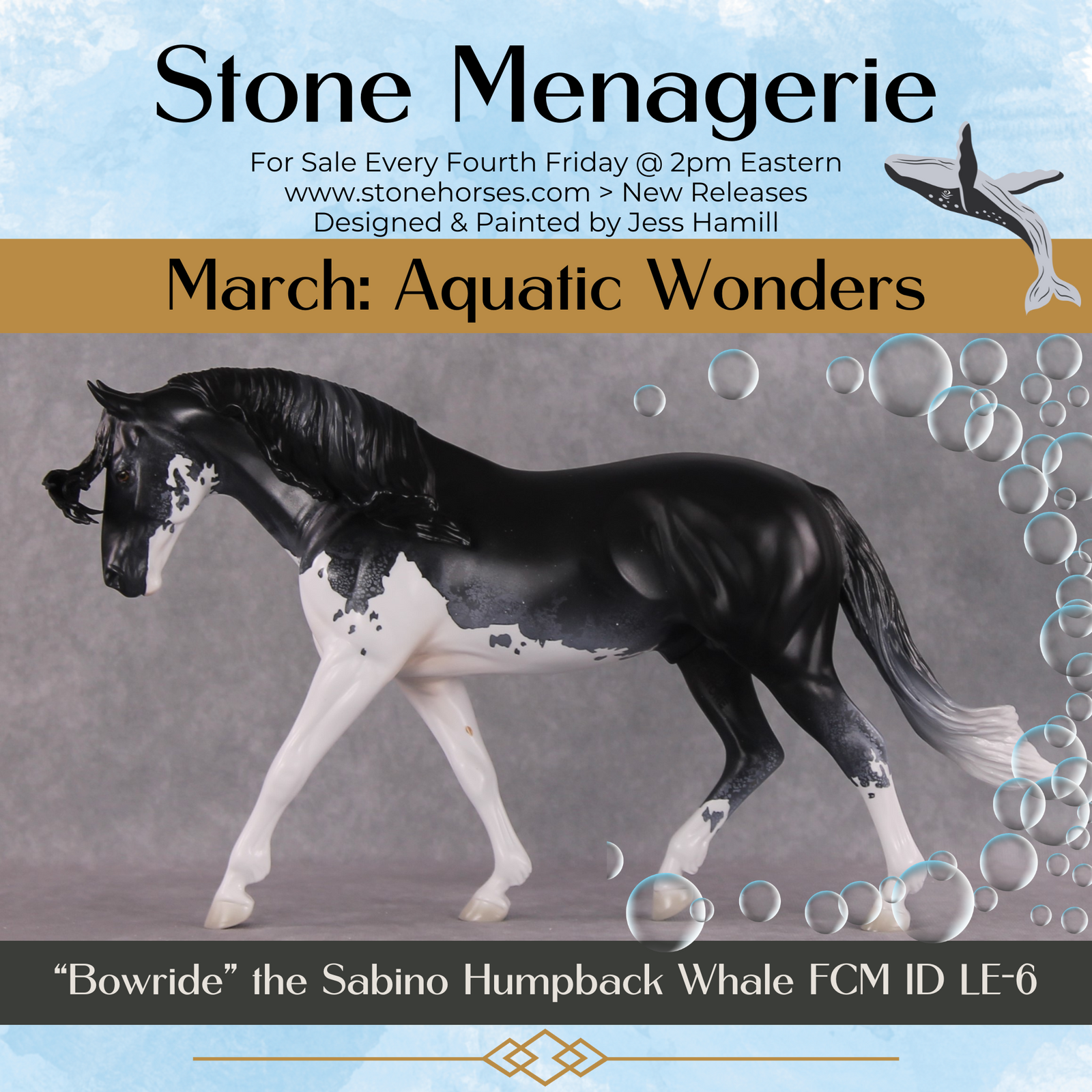 "Bowride" LE-5 Irish Draught Inspired by the Humpback Whale By Jess Hamill