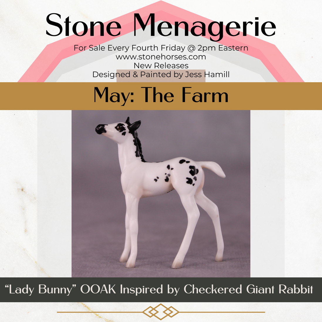 "Lady Bunny" OOAK Foal Chip By Jess Hamill - Menagerie Series