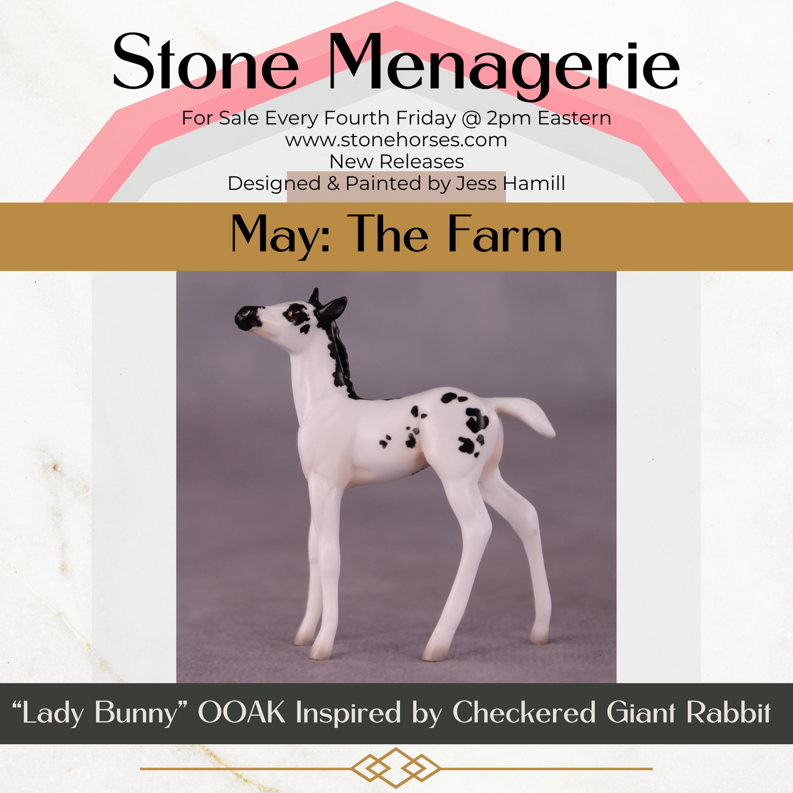 "Lady Bunny" OOAK Foal Chip By Jess Hamill - Menagerie Series