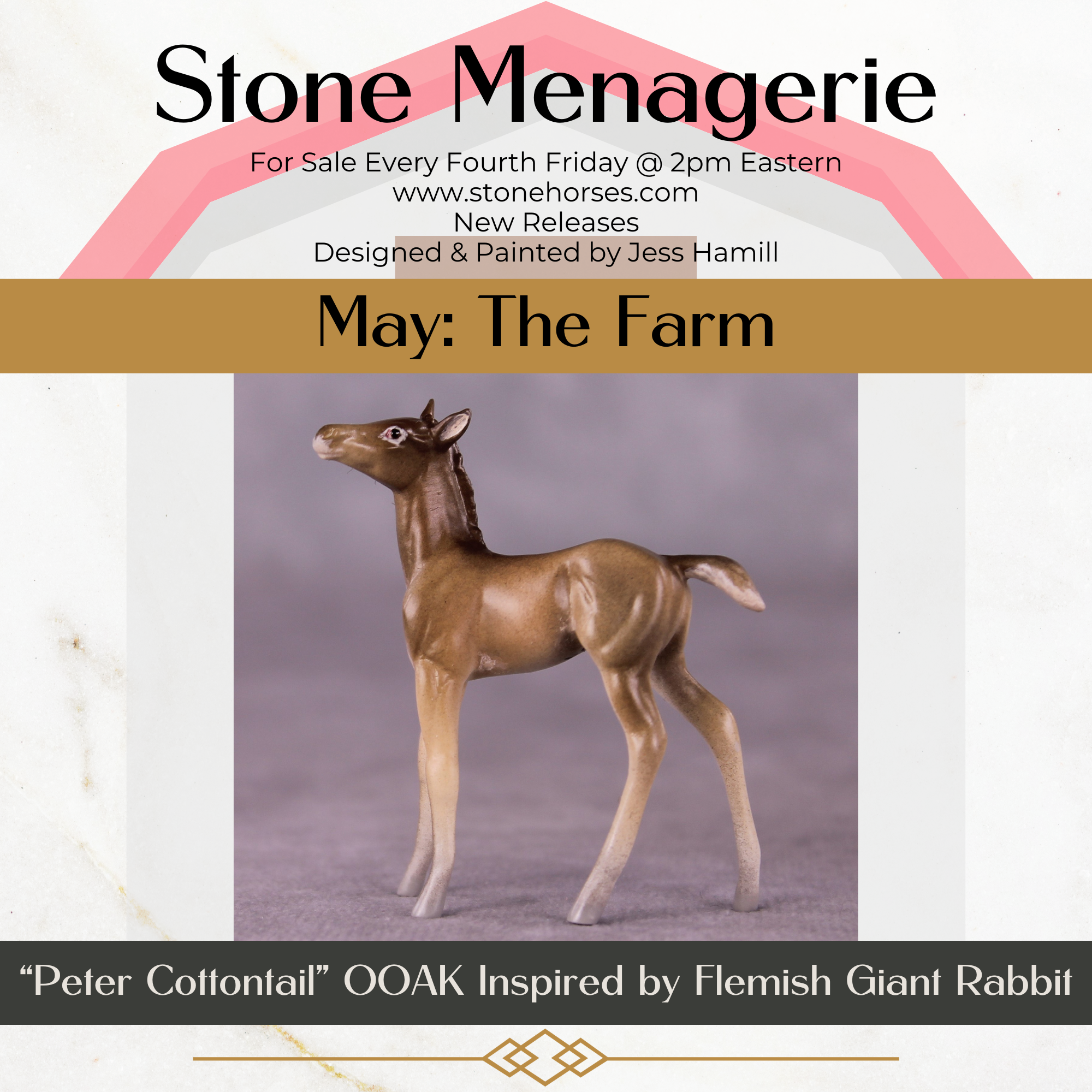 "Peter Cottontail" OOAK Foal Chip By Jess Hamill - Menagerie Series