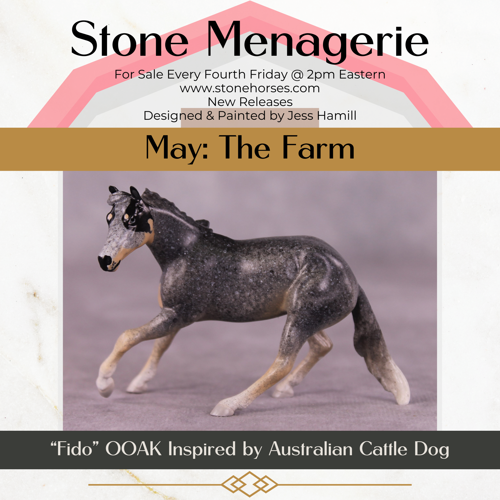 &quot;Fido&quot; OOAK Cutter Chip By Jess Hamill - Menagerie Series