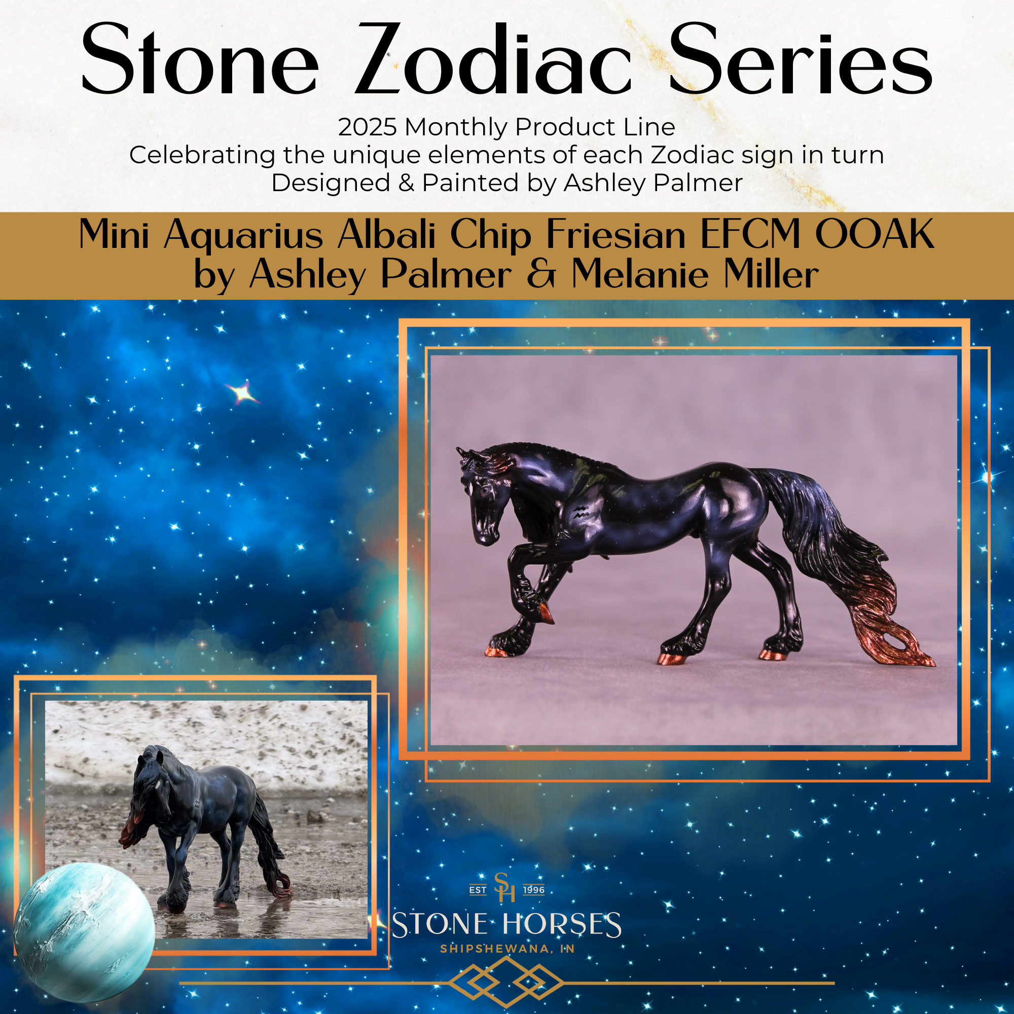 Mini Albali OOAK EFCM Chip Friesian by Ashley Palmer &amp; Melanie Miller SCD26