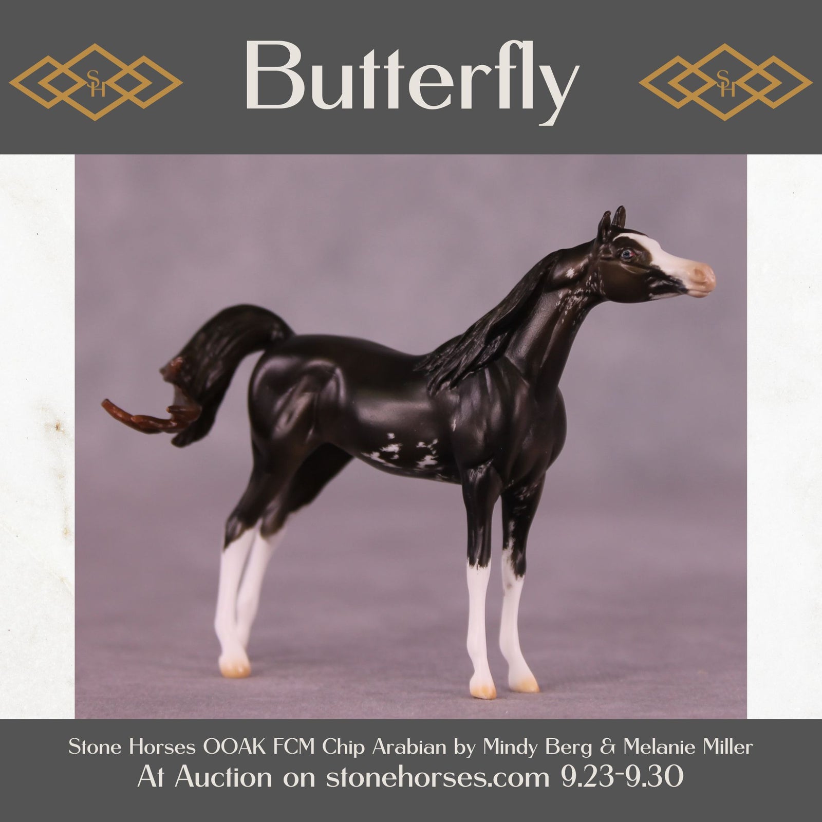 Butterfly OOAK FCM Chip Arabian by Mindy Berg SS925