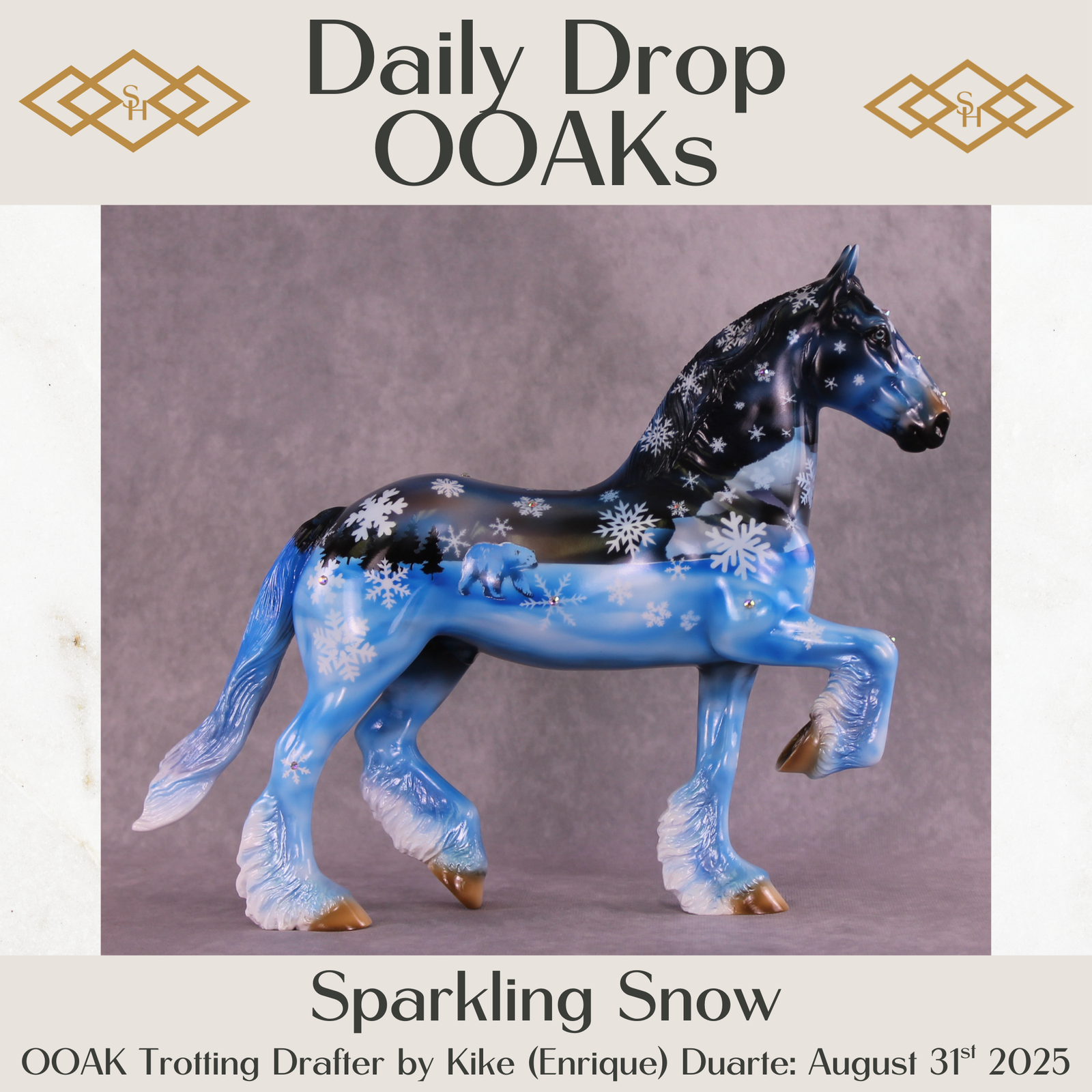 Sparkling Snow OOAK Trotting Drafter by Kike (Enrique) Duarte DDOOAKs25