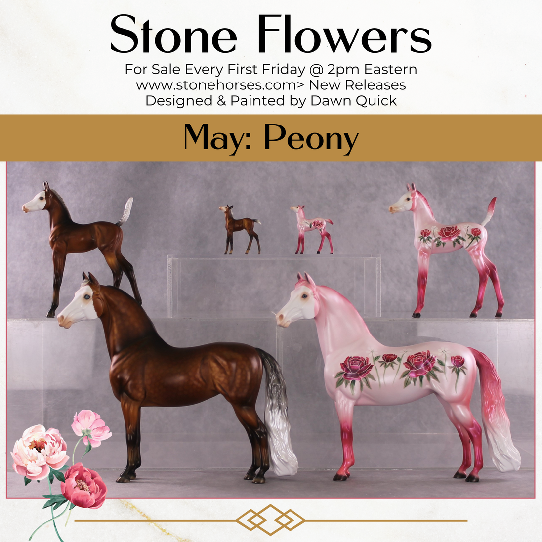 "Lactiflora" & "Itoh" Arab Foal By Dawn Quick May Flower Series FS25