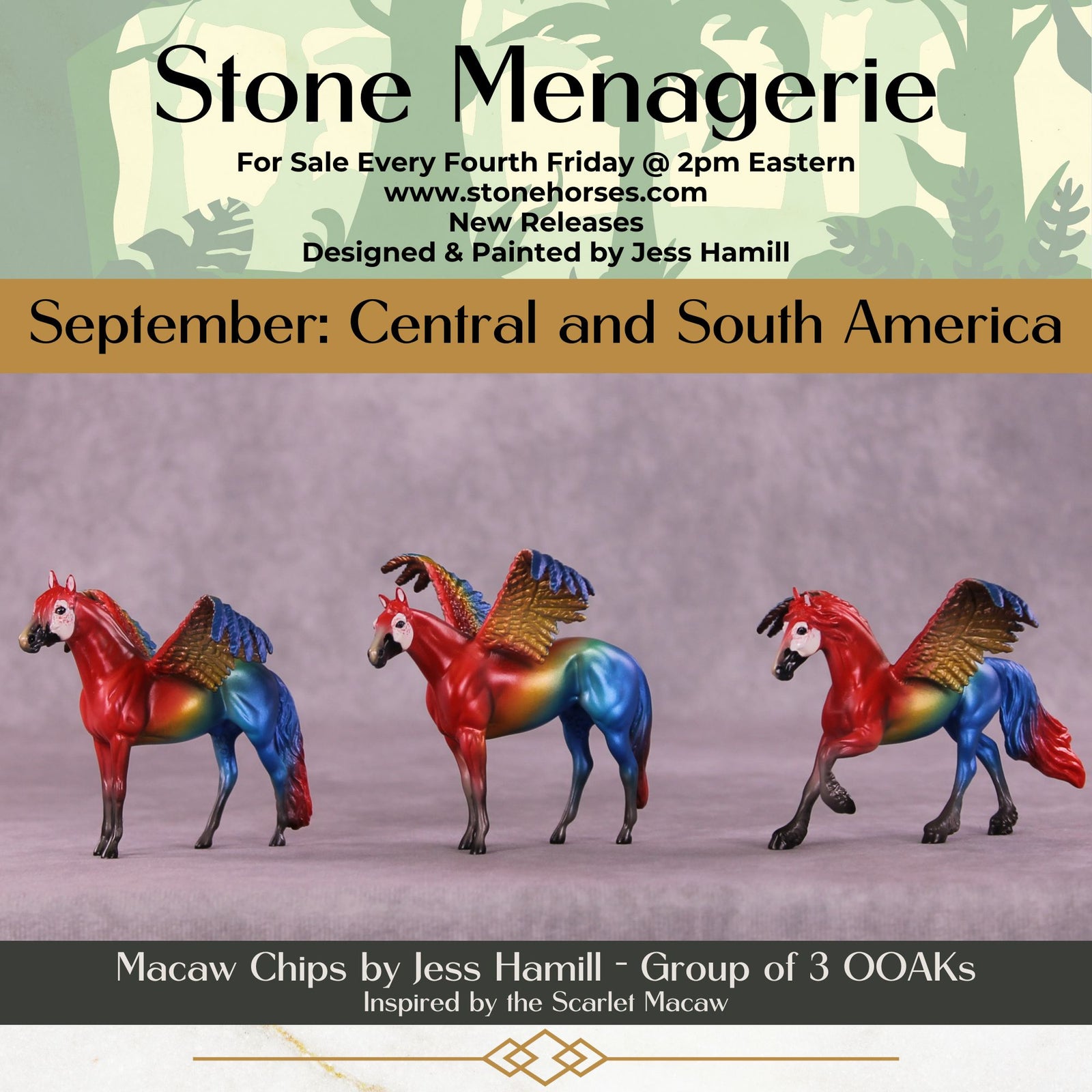 Scarlet Macaw FCM OOAK Chip Grab Bag by Jess Hamill MS25