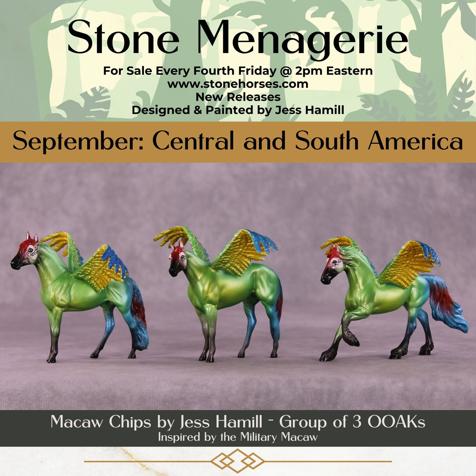 Military Macaw FCM OOAK Chip Grab Bag by Jess Hamill MS25