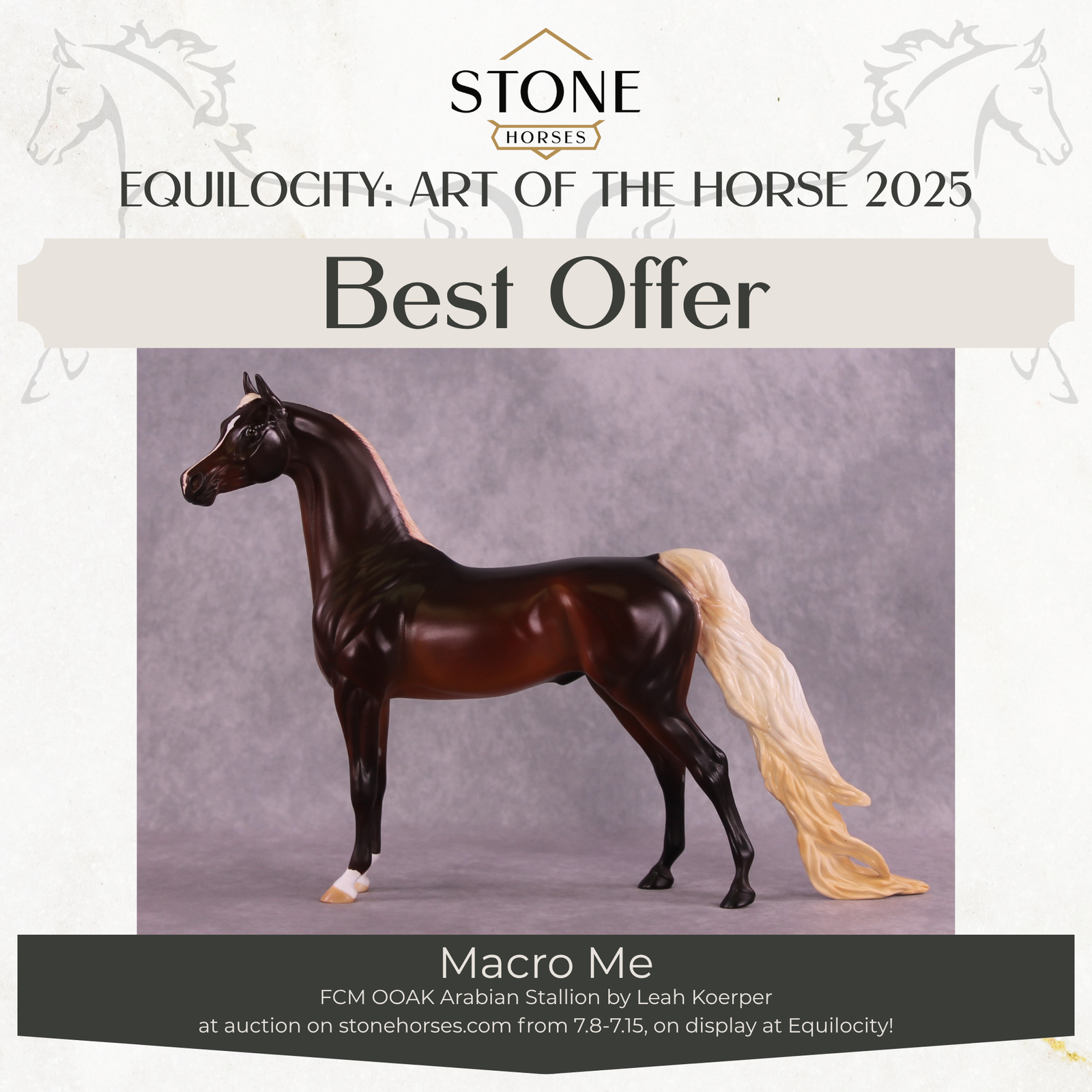 "Macro Me" OOAK FCM Arabian Stallion by Leah Koerper Best Offer EQ25 07/15/25