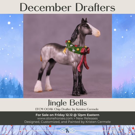 Jingle Bells OOAK EFCM Chip Standing Drafter by Kristen Cermele GS1225