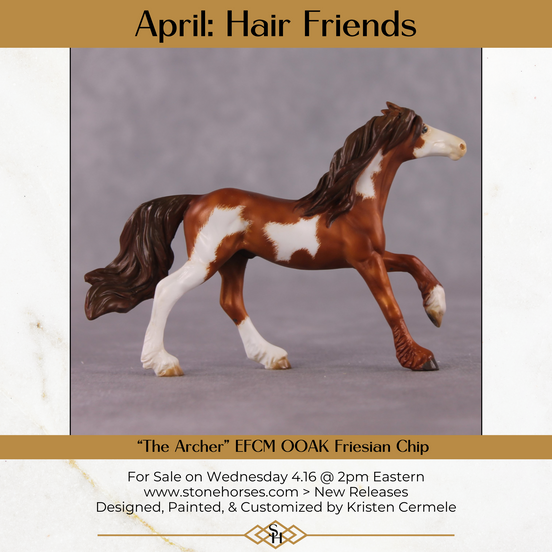 "The Archer" OOAK FCM Friesian Chip By Kristen Cermele - April GemStones Series