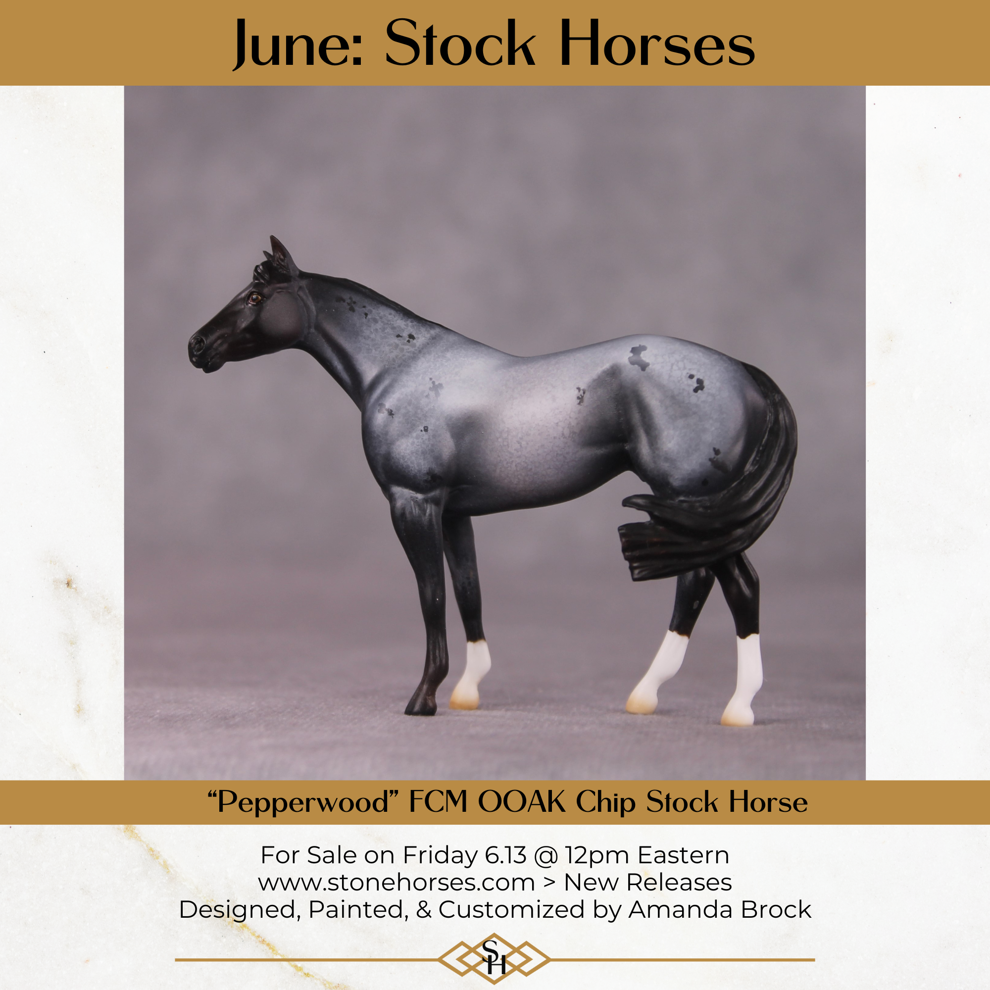 "Pepperwood" OOAK FCM Stock Chip By Amanda Brock - June GemStones Series