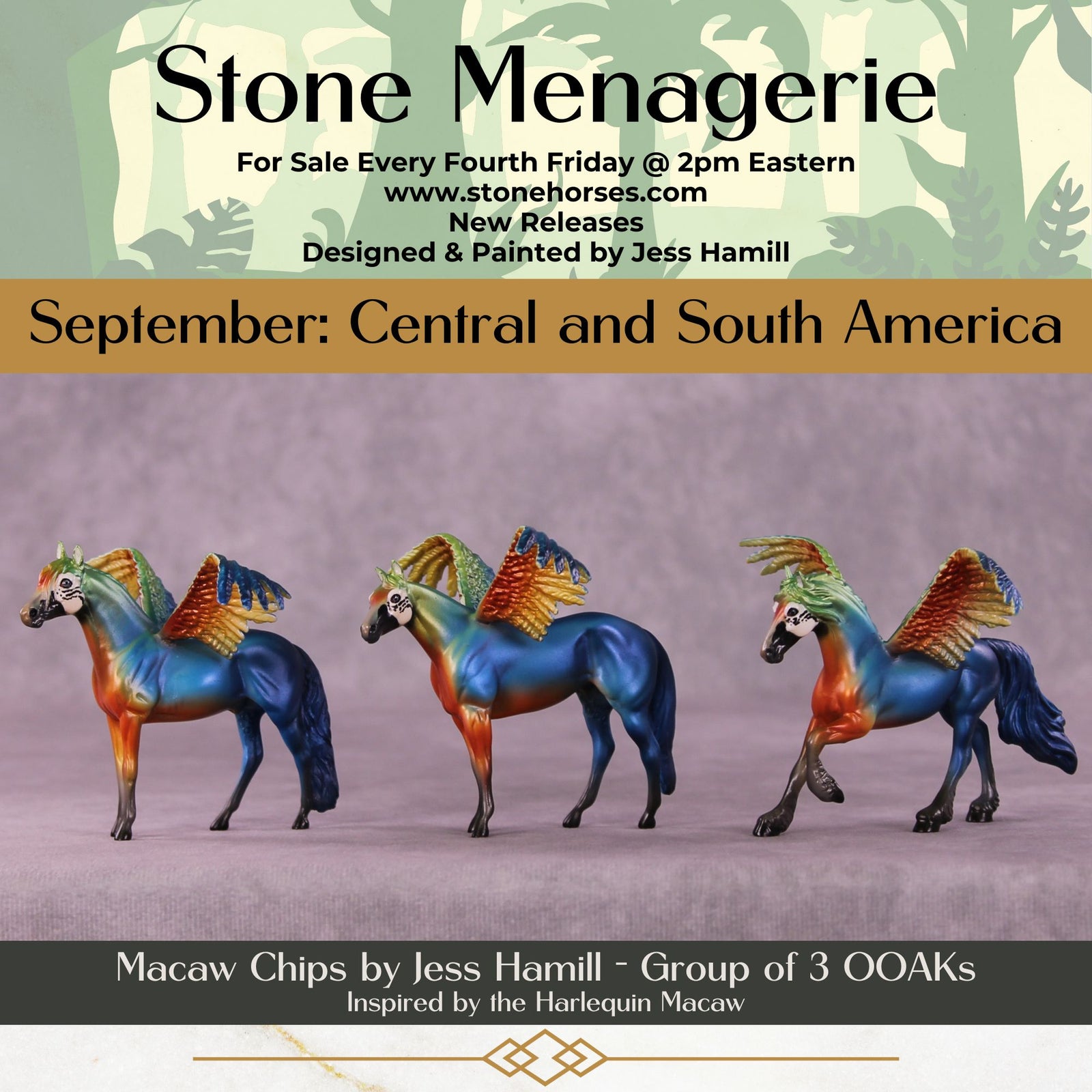 Harlequin Macaw FCM OOAK Chip Grab Bag by Jess Hamill MS25