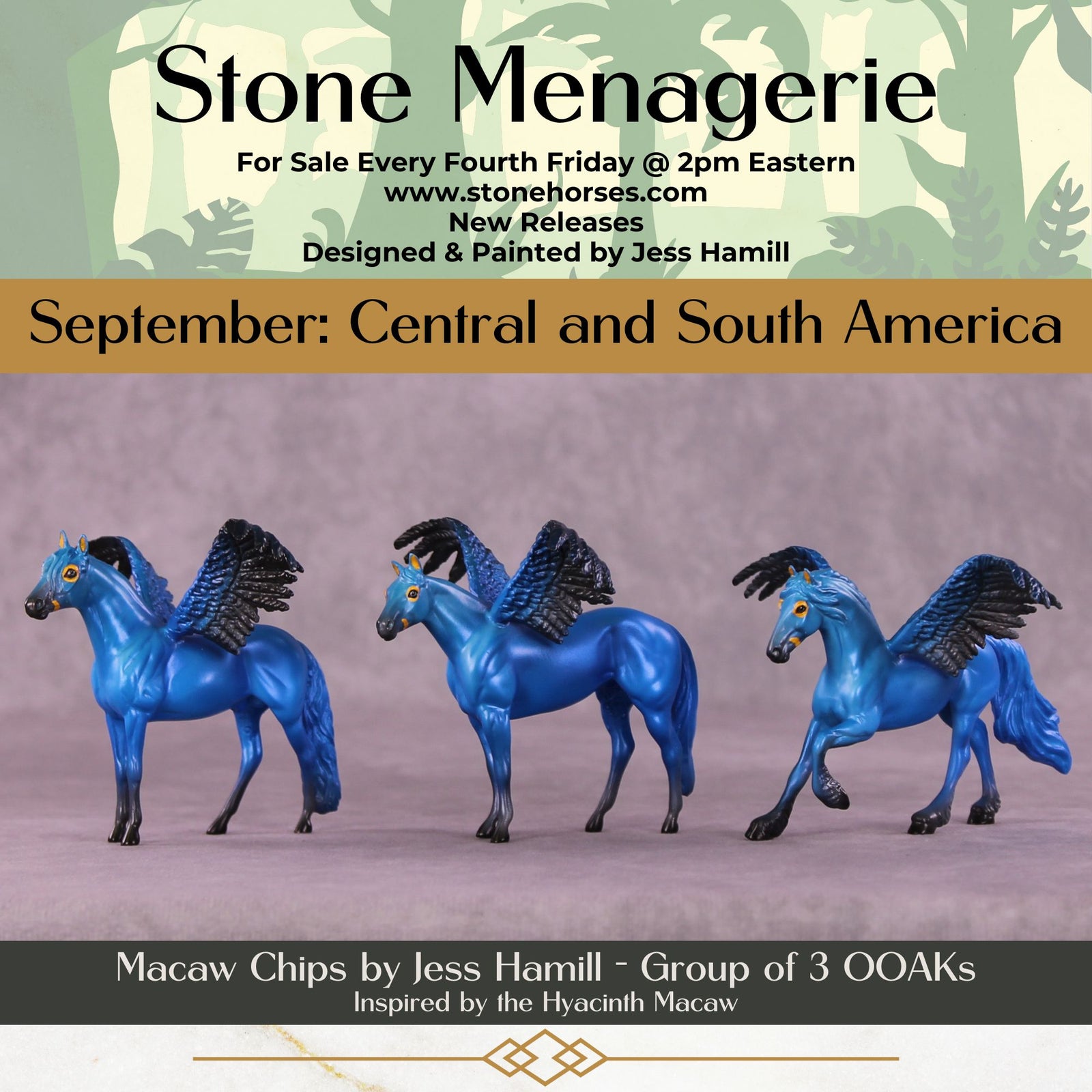 Hyacinth Macaw FCM OOAK Chip Grab Bag by Jess Hamill MS25