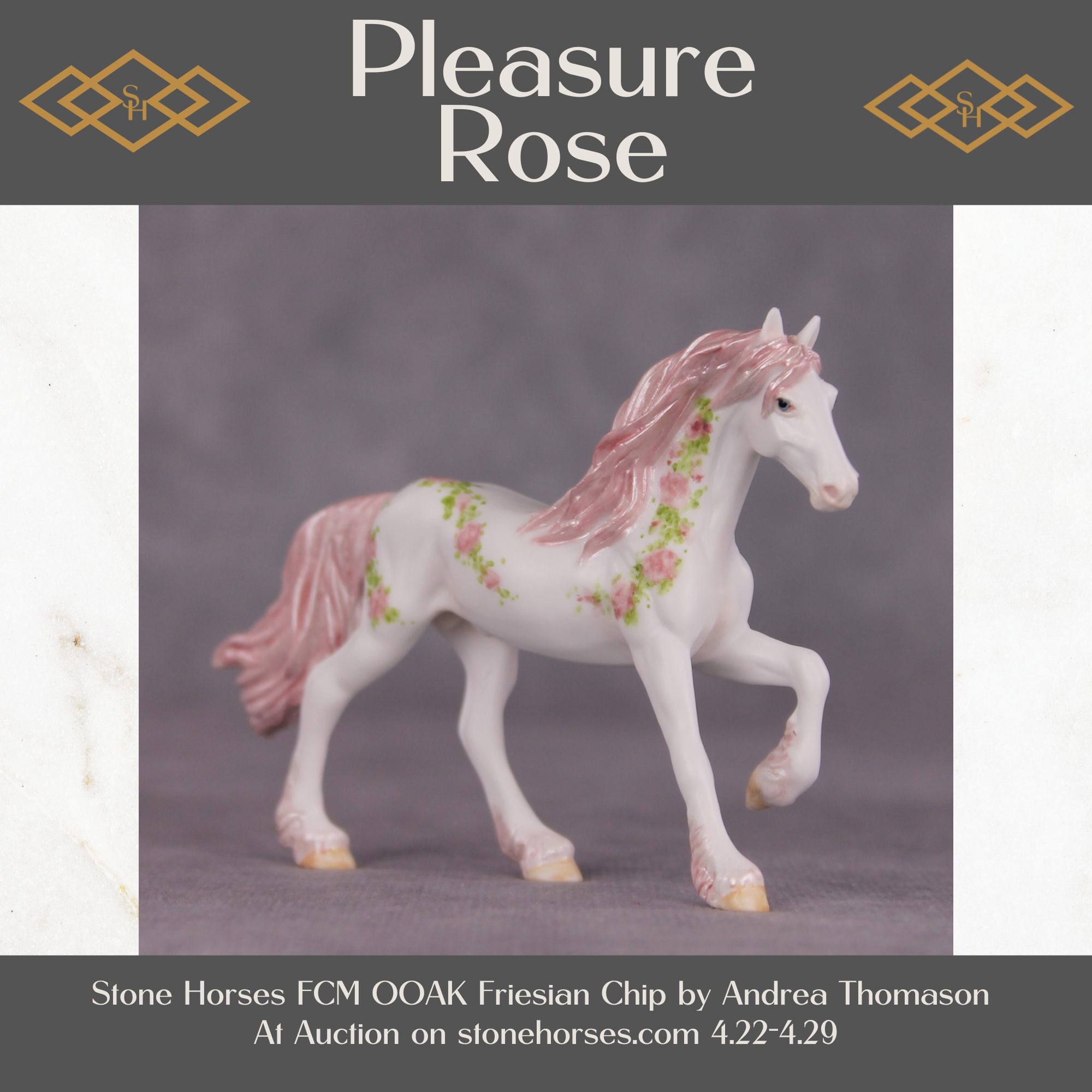 "Pleasure Rose" OOAK Friesian Chip by Andrea Thomason