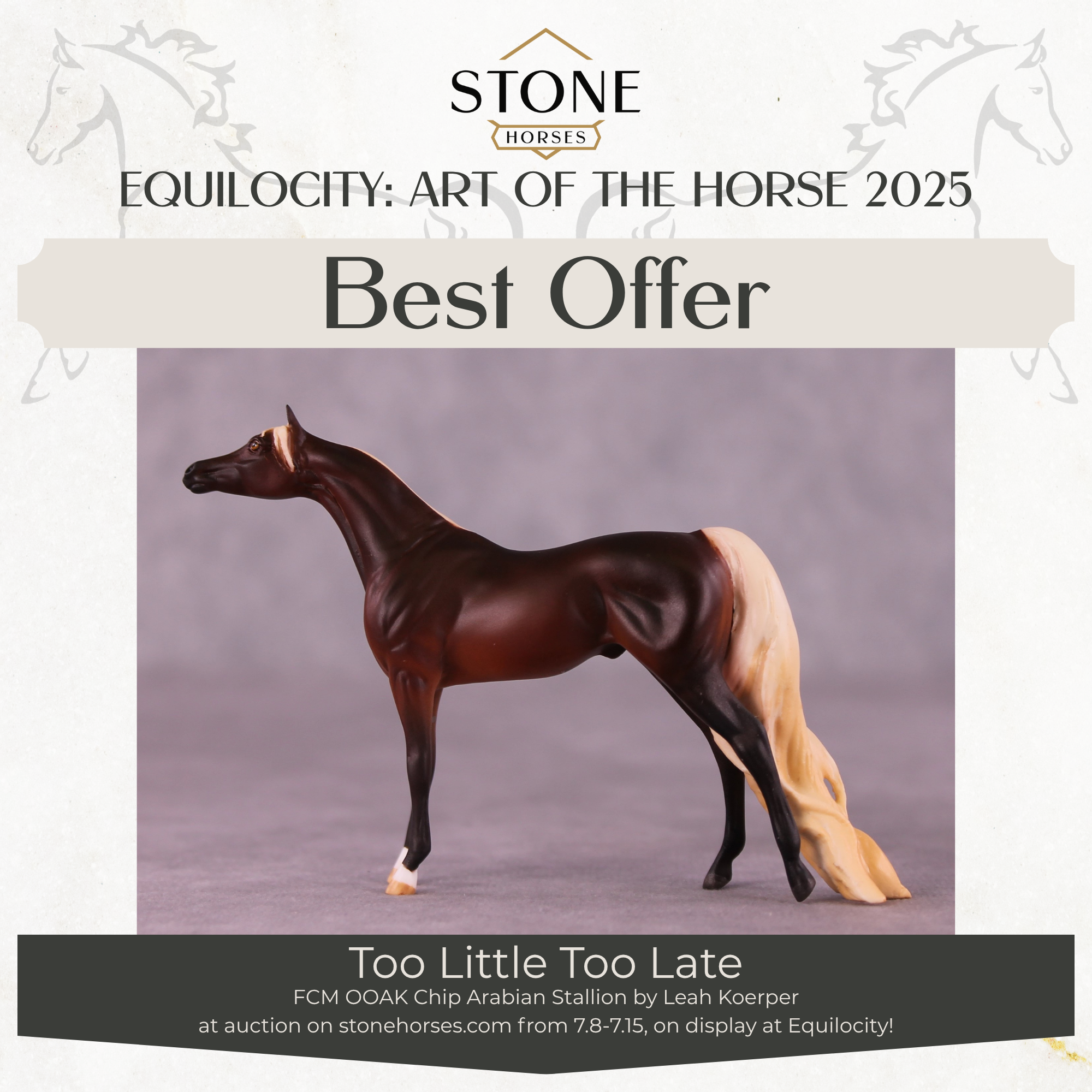 "Too Little Too Late" OOAK EFCM Arabian Chip by Leah Koerper Best Offer EQ25 07/15/25