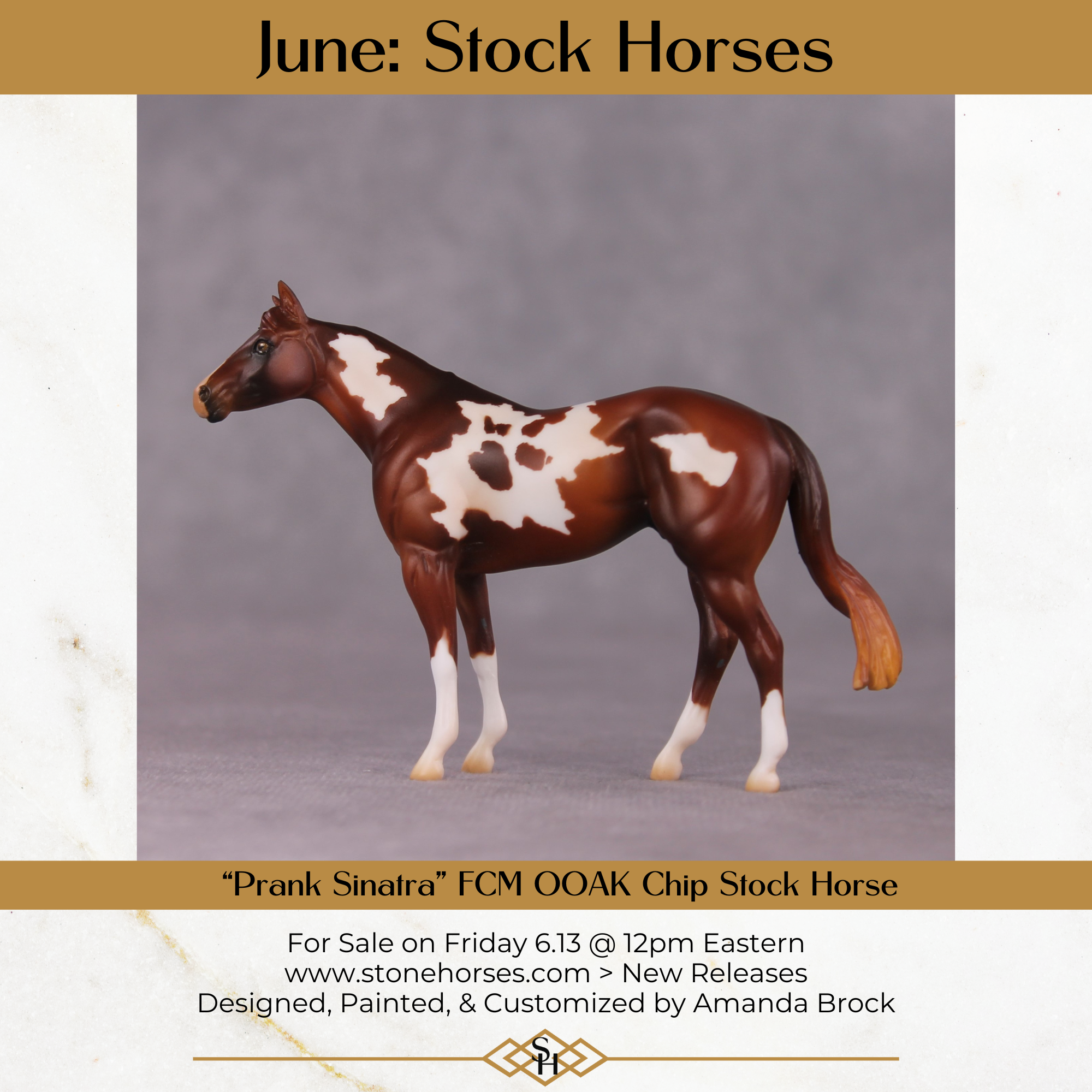 "Prank Sinatra" OOAK FCM Stock Chip By Amanda Brock - June GemStones Series