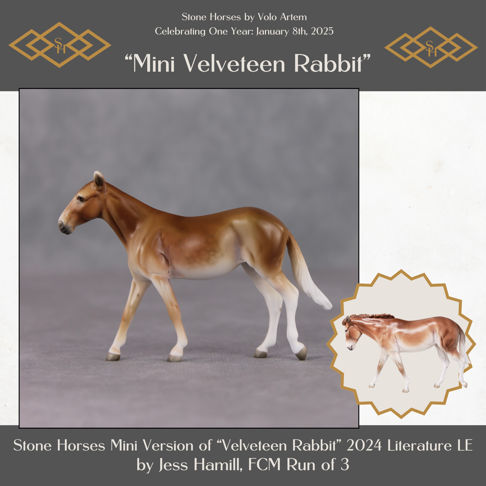 "Mini Velveteen Rabbit" LE-3 Mule Chip By Jess Hamill-Secret Surprise Chip Drop