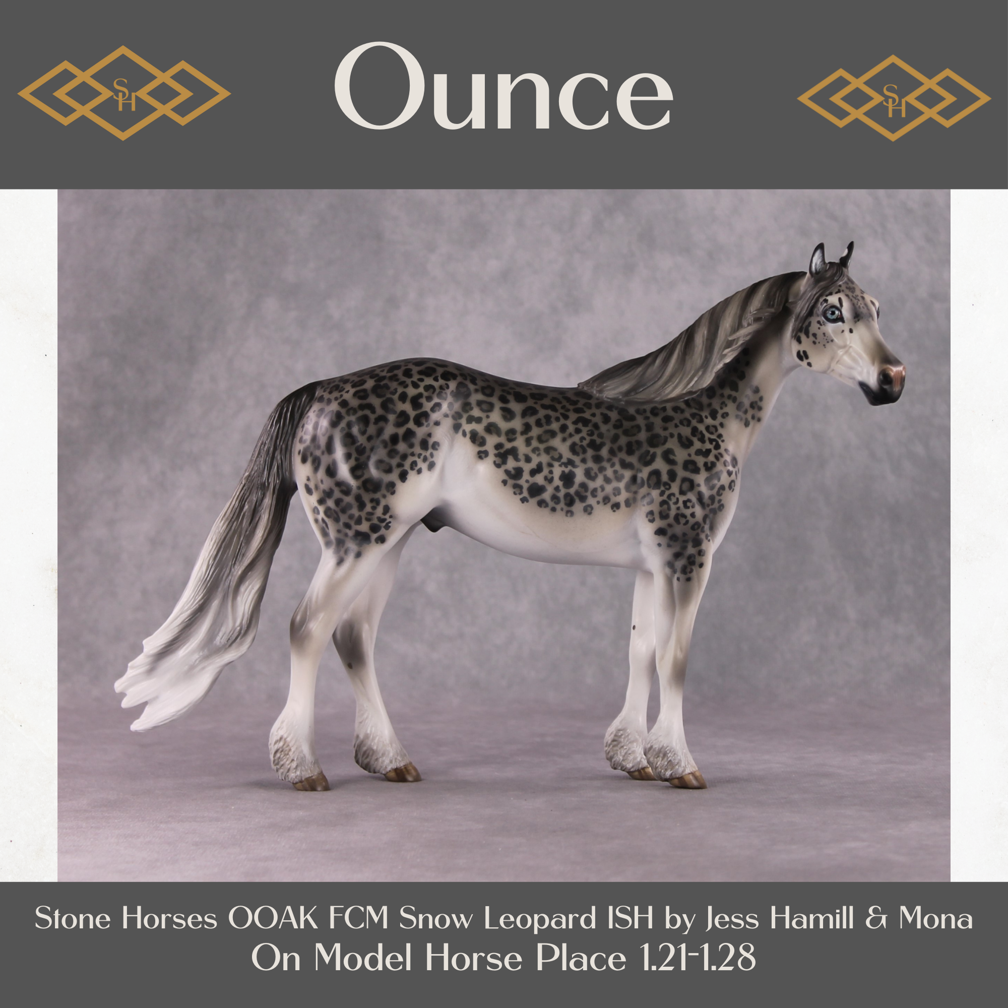 Stone Horses OOAK FCM "Ounce" - Snow Leopard ISH by Jess Hamill & Mona Best Offer 1/28/2025