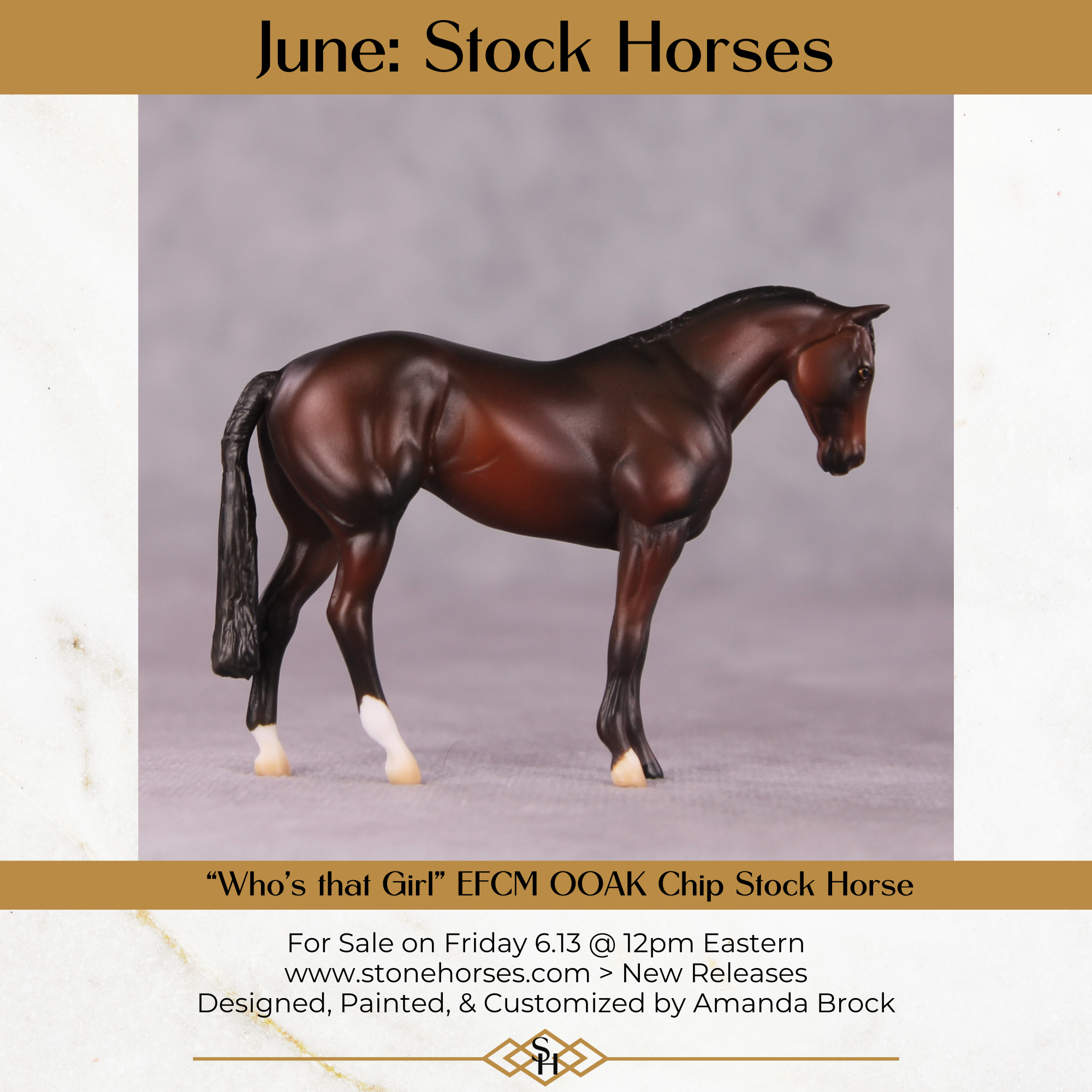 "Who's That Girl" OOAK EFCM Stock Chip By Amanda Brock - June GemStones Series