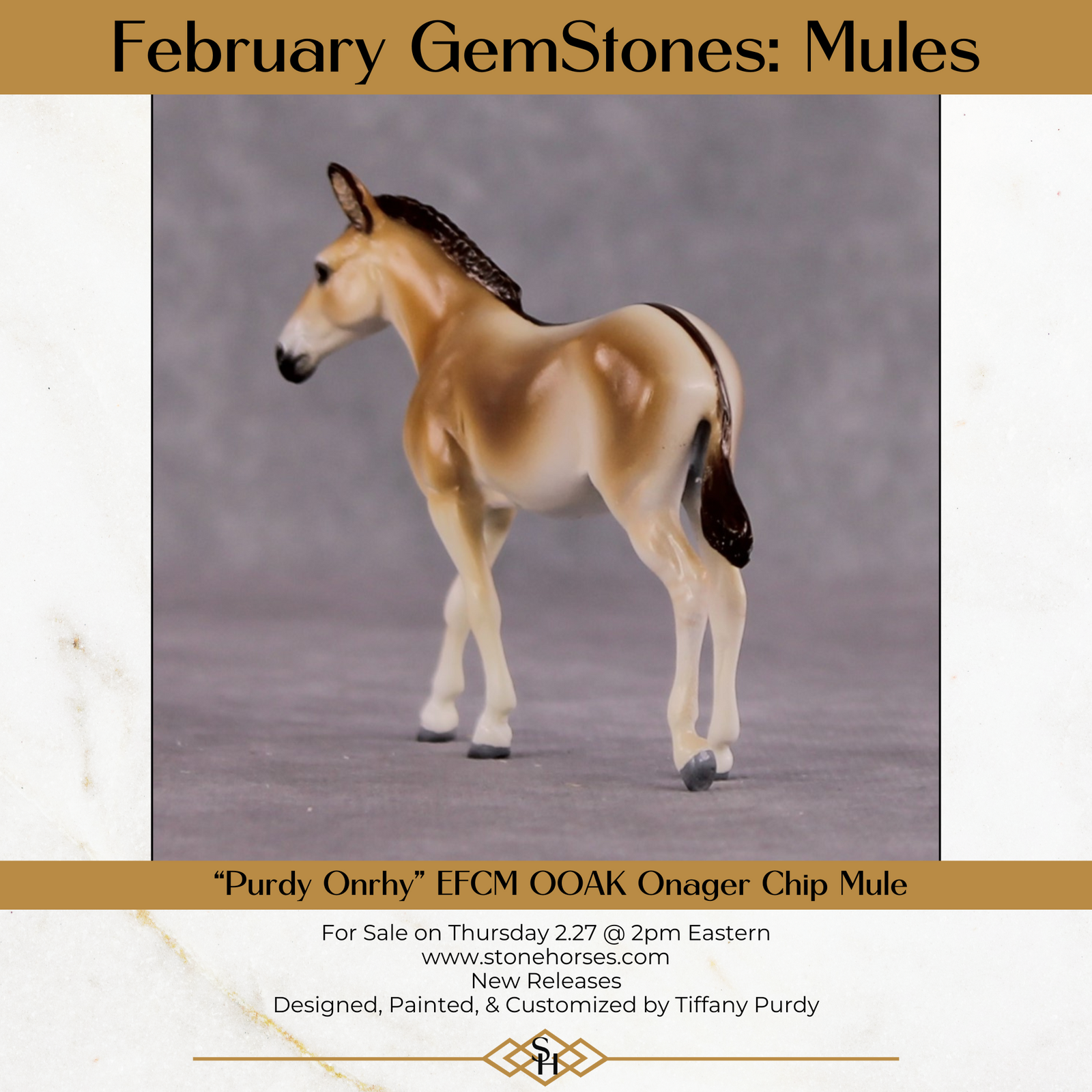 "Purdy Onrhy" OOAK Onager Mule Chip By Tiffany Purdy - GemStone Series