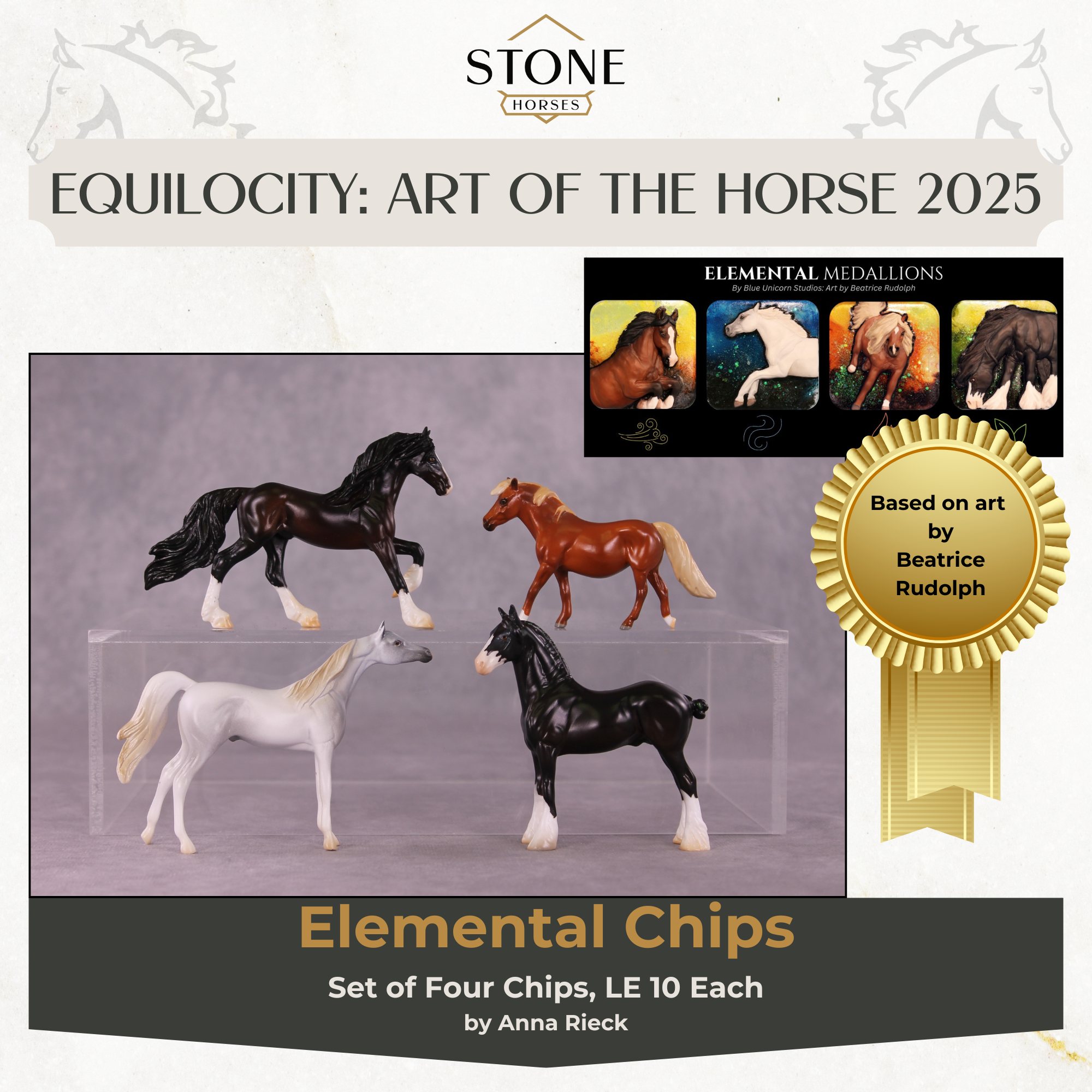 PREVIEW Art of the Horse "Elemental Chips" LE-10 Chip Sets by Anna Rieck EQ25