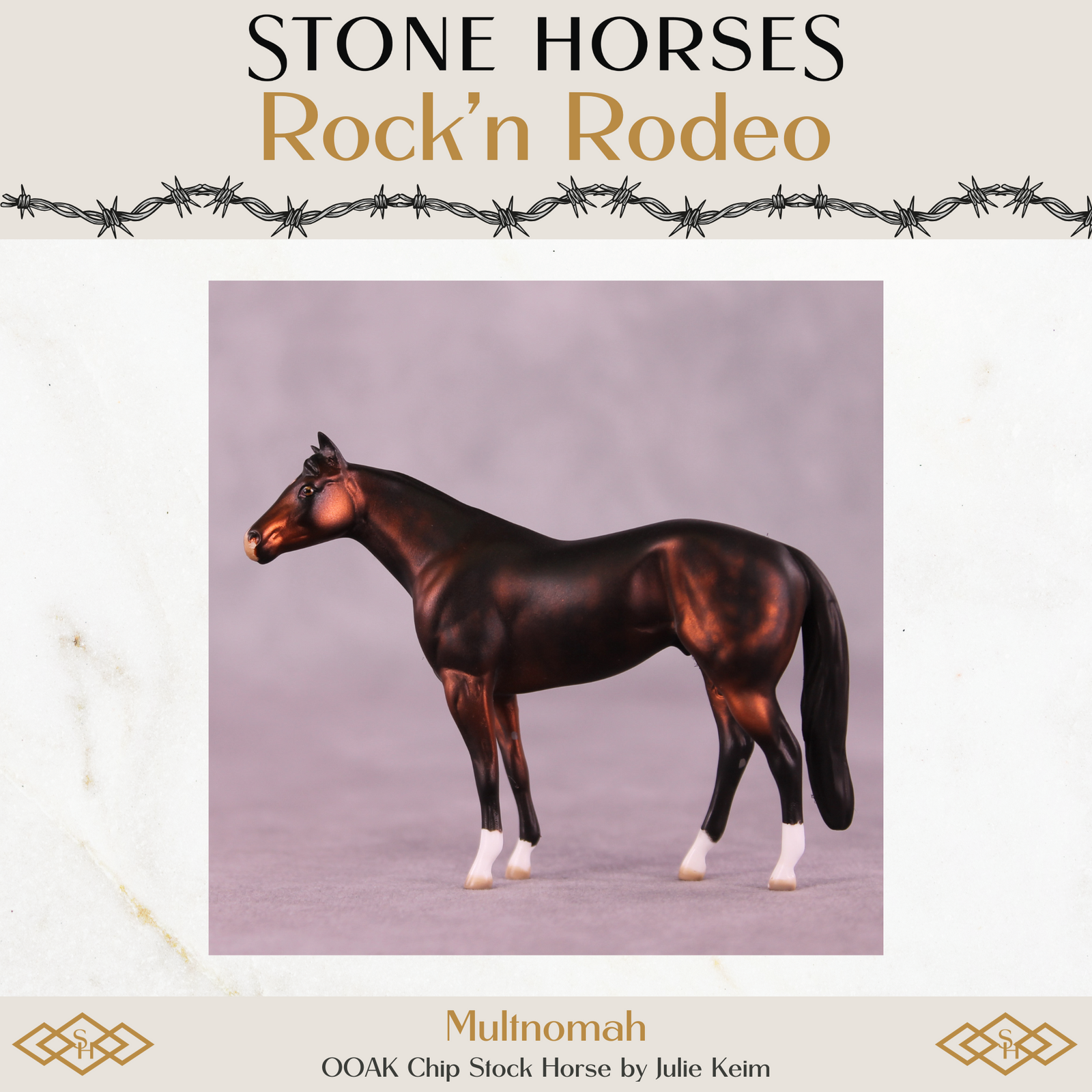 Multnomah OOAK Chip Stock Horse by Julie Keim Special Chip Drop