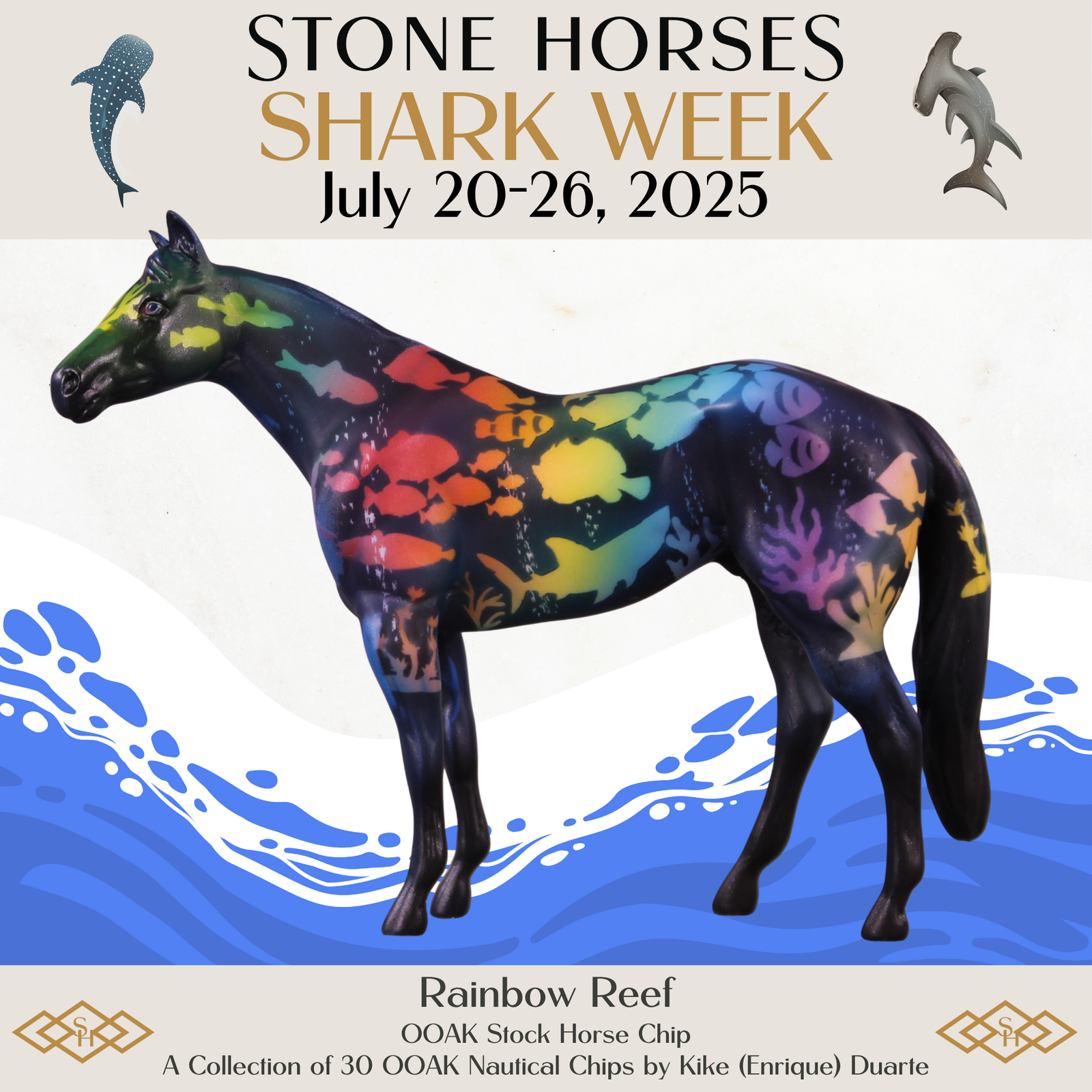 Rainbow Reef OOAK Stock Horse Chip by Kike Duarte SCD25