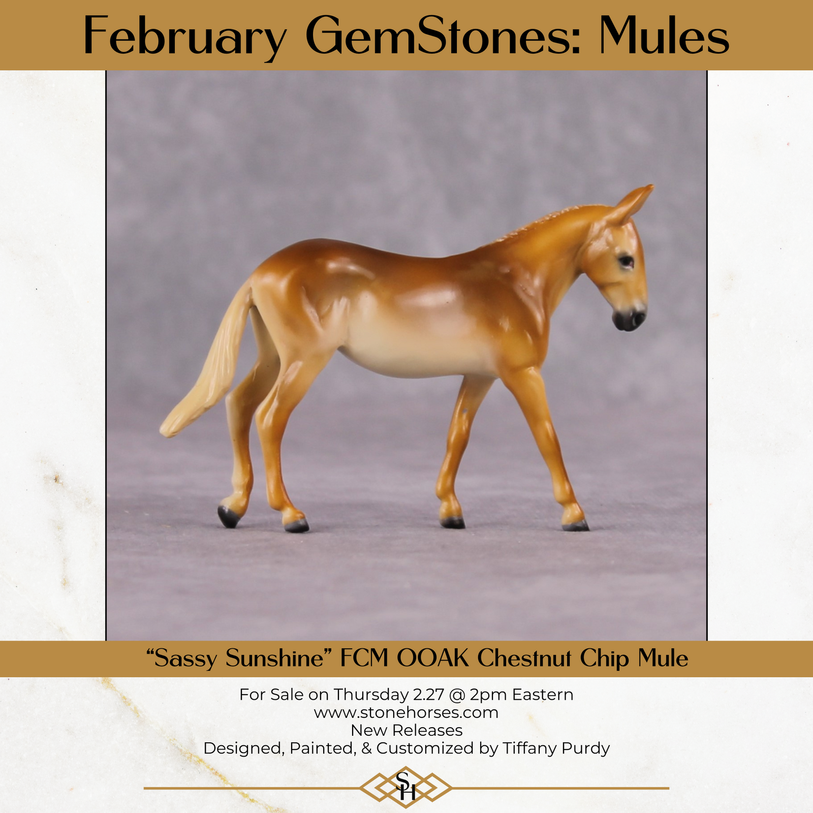 "Sassy Sunshine" OOAK Custom Chestnut Mule Chip By Tiffany Purdy - GemStone Series