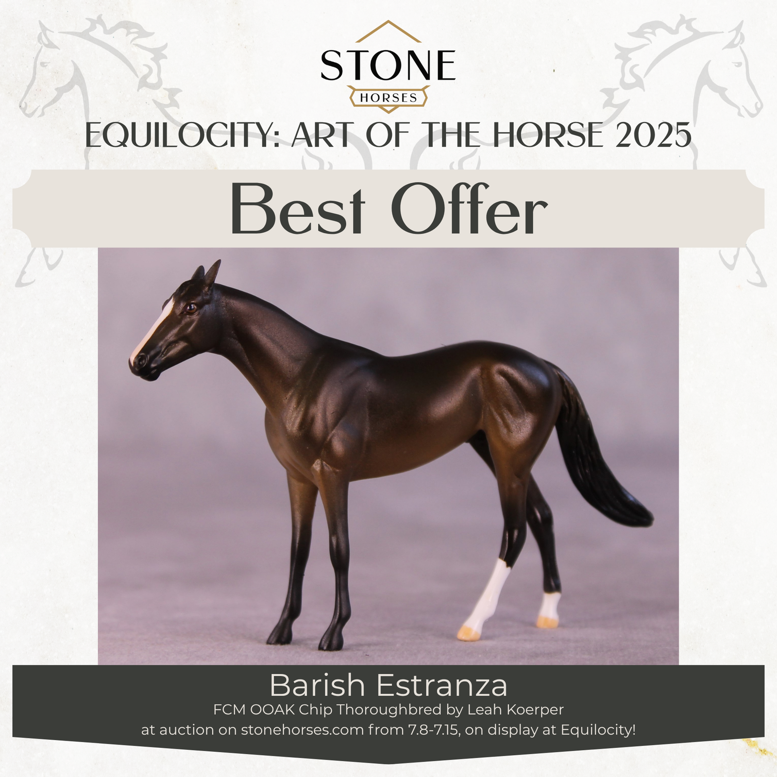 "Barish Estranza" OOAK FCM Thoroughbred Chip by Leah Koerper Best Offer EQ25 07/15/25