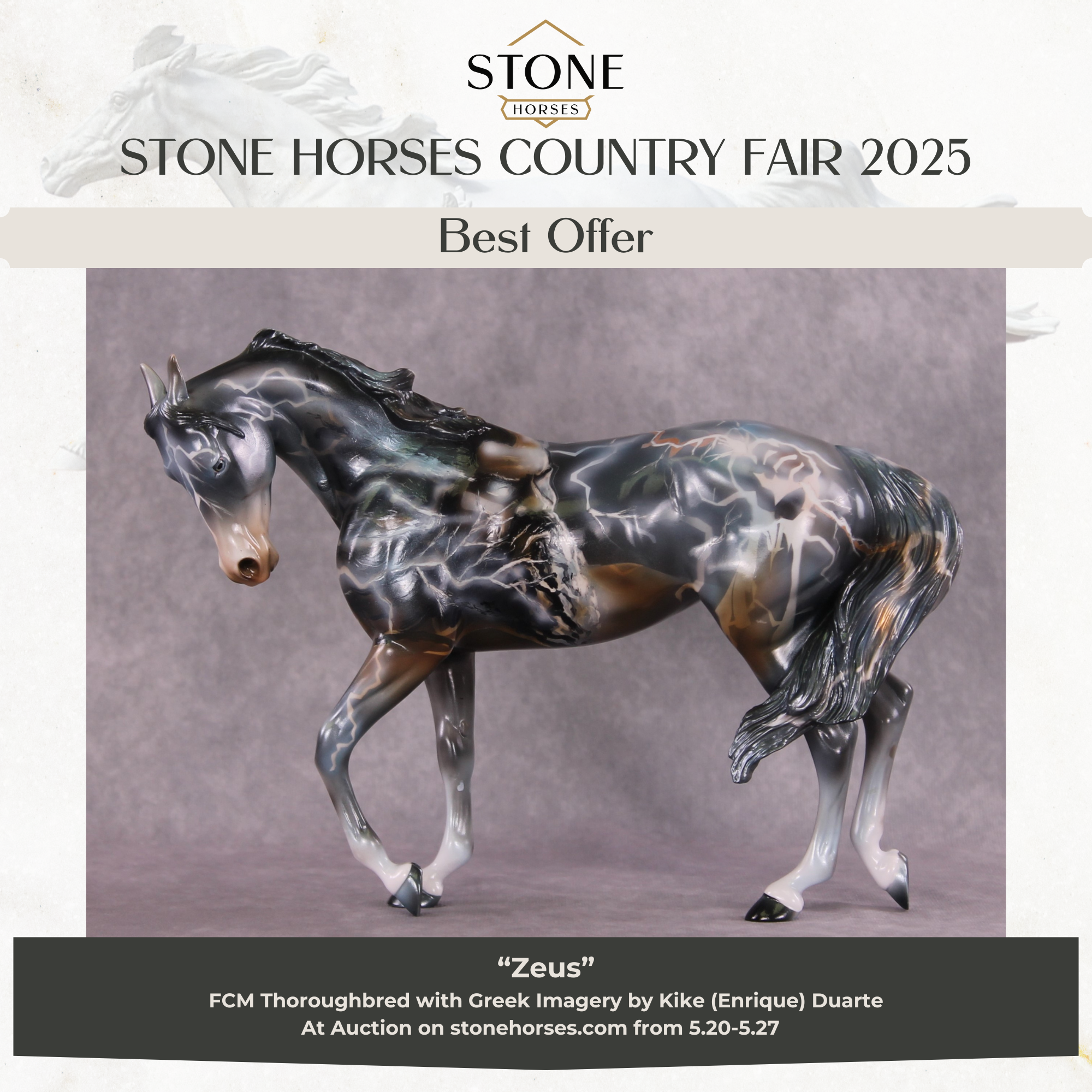 &quot;Zeus&quot; OOAK Thoroughbred by Kike Duarte SHCF25 Best Offer 5/27/25