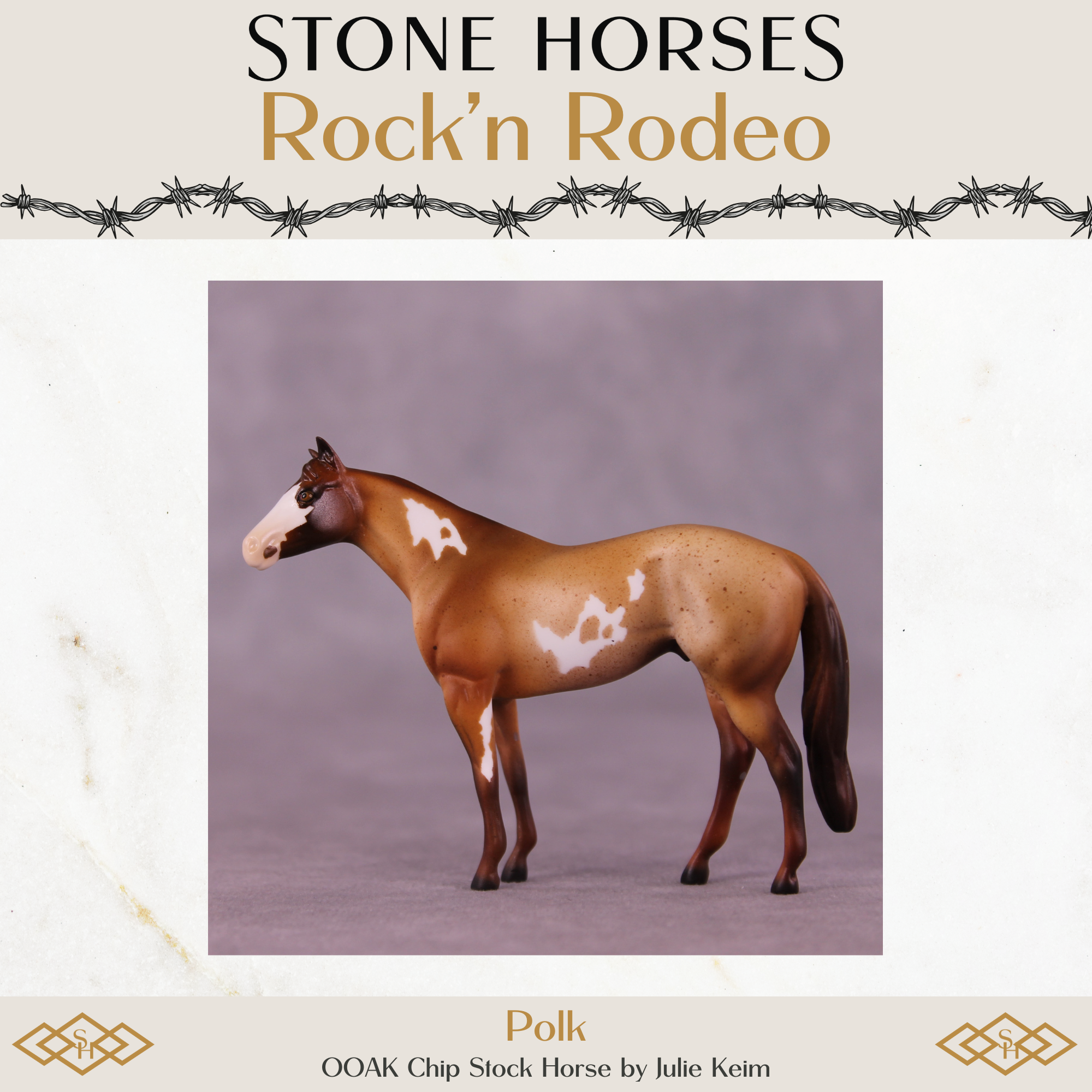 Polk OOAK Chip Stock Horse by Julie Keim Special Chip Drop
