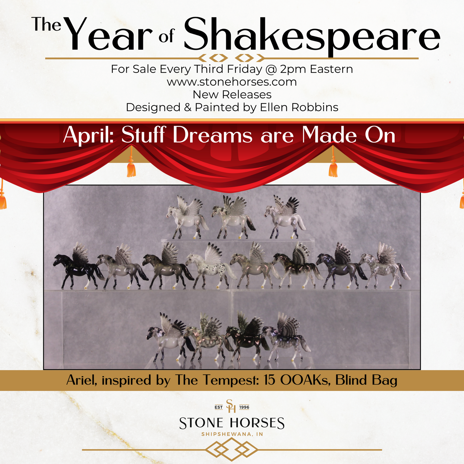 "Ariel" Pony Pegasus Chip OOAK Grab Bag - Painted By Ellen Robbins CL25