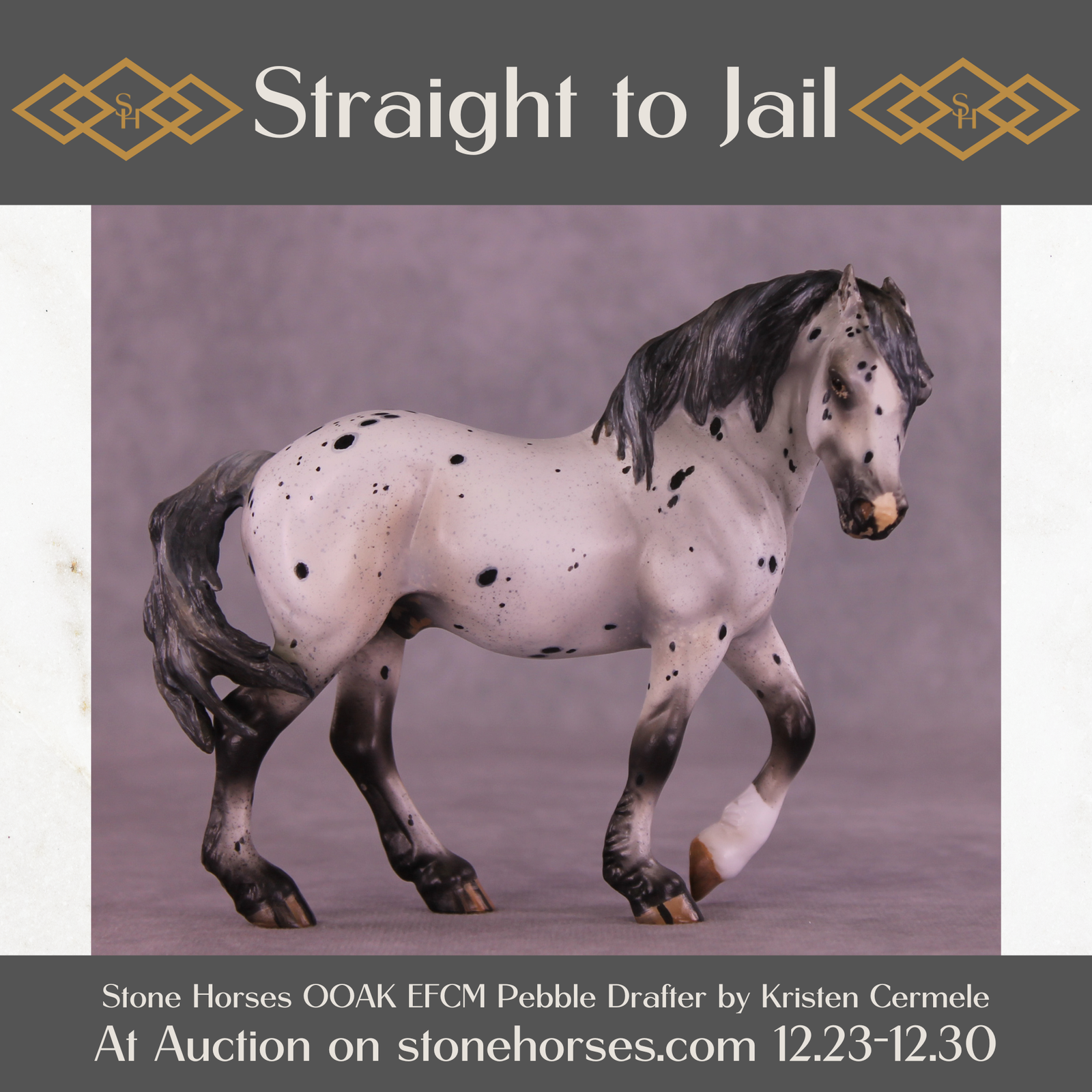Straight to Jail OOAK EFCM Pebble Drafter by Kristen Cermele HS25