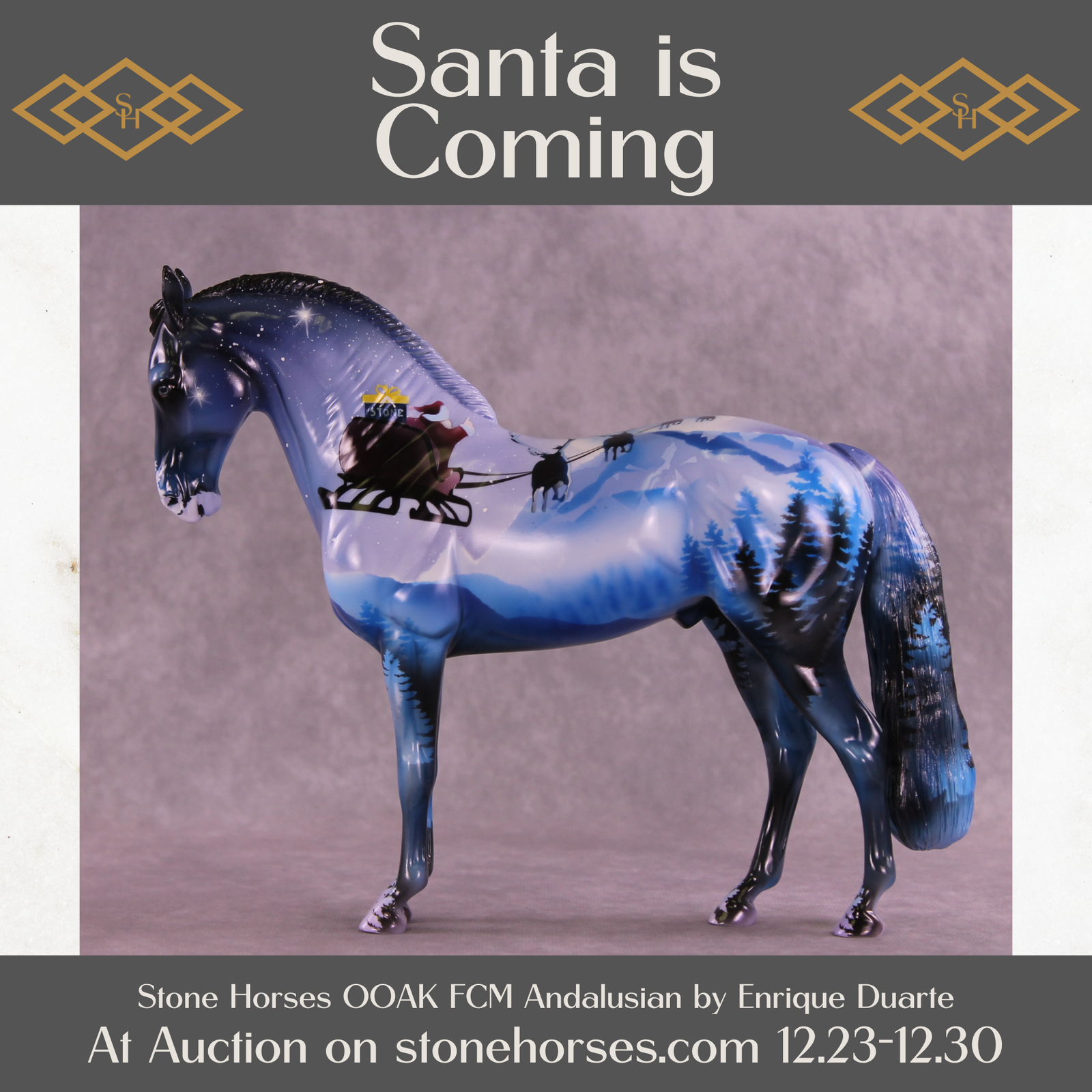 Santa is Coming OOAK FCM Andalusian by Enrique Duarte HS25