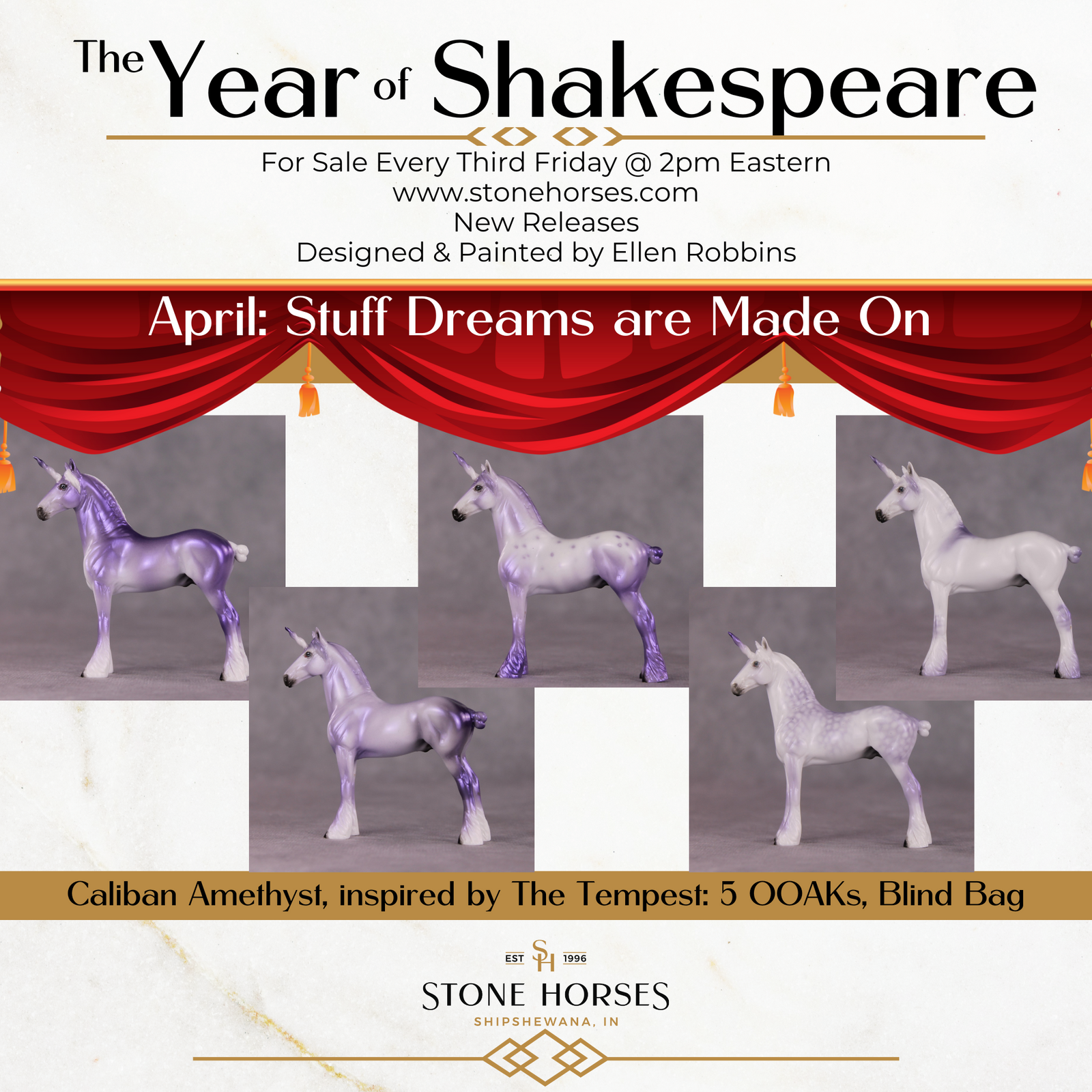 "Amethyst Caliban" Draft Chip OOAK Grab Bag - Painted By Ellen Robbins CL25