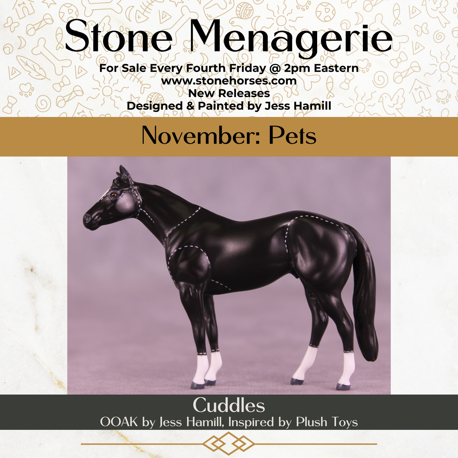 Cuddles OOAK Chip Stock Horse by Jess Hamill MS25