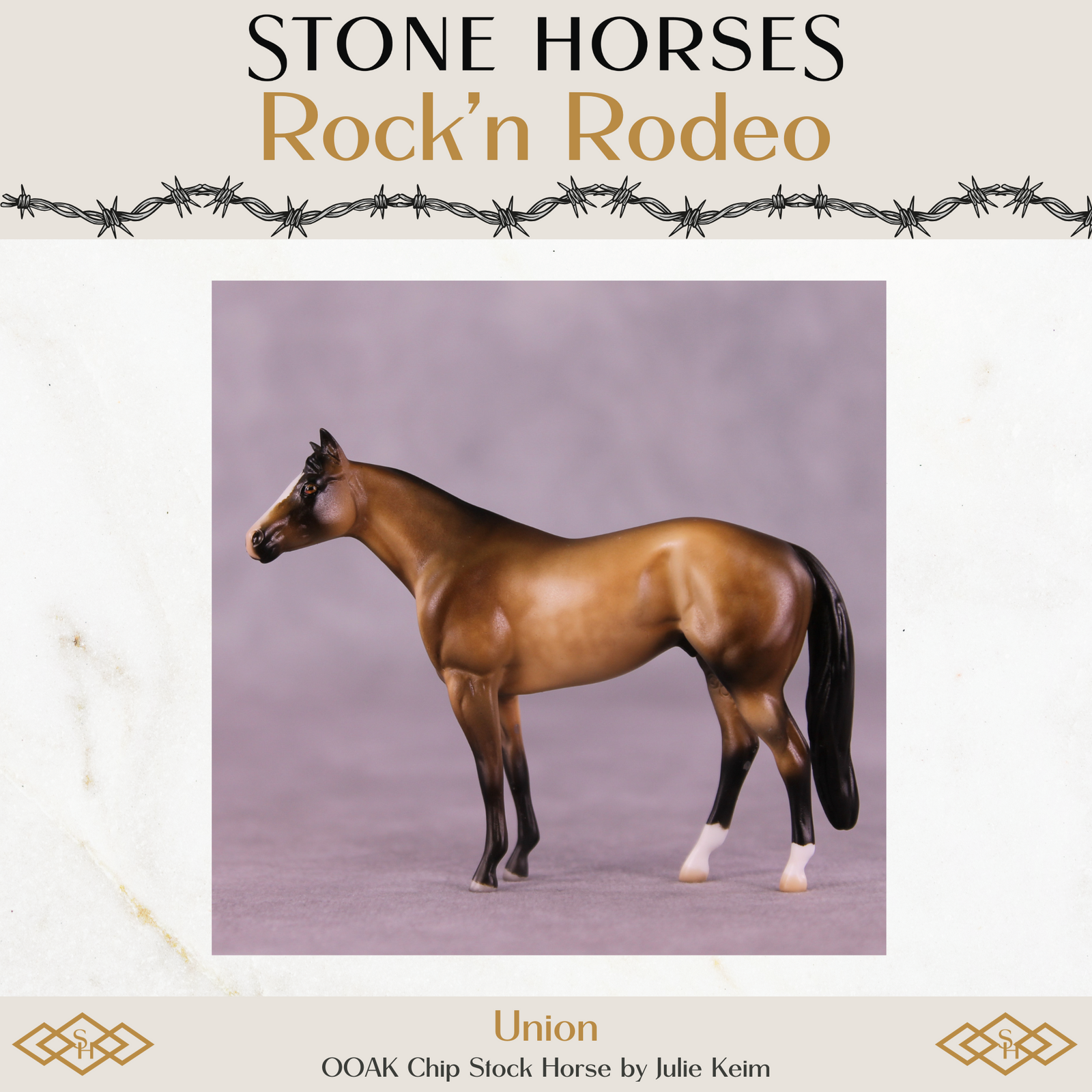 Union OOAK Chip Stock Horse by Julie Keim Special Chip Drop