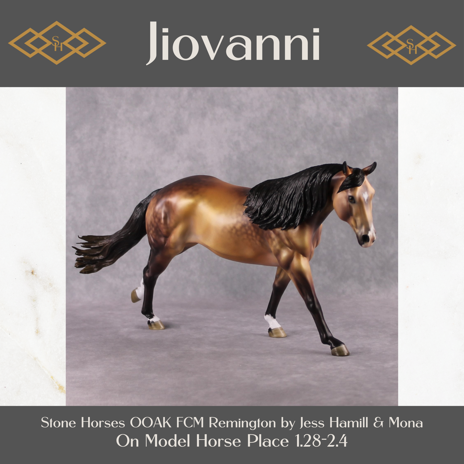 Stone Horses OOAK FCM "Jiovanni" - Dappled Buckskin Remington by Jess Hamill & Mona Best Offer 2/04/2025
