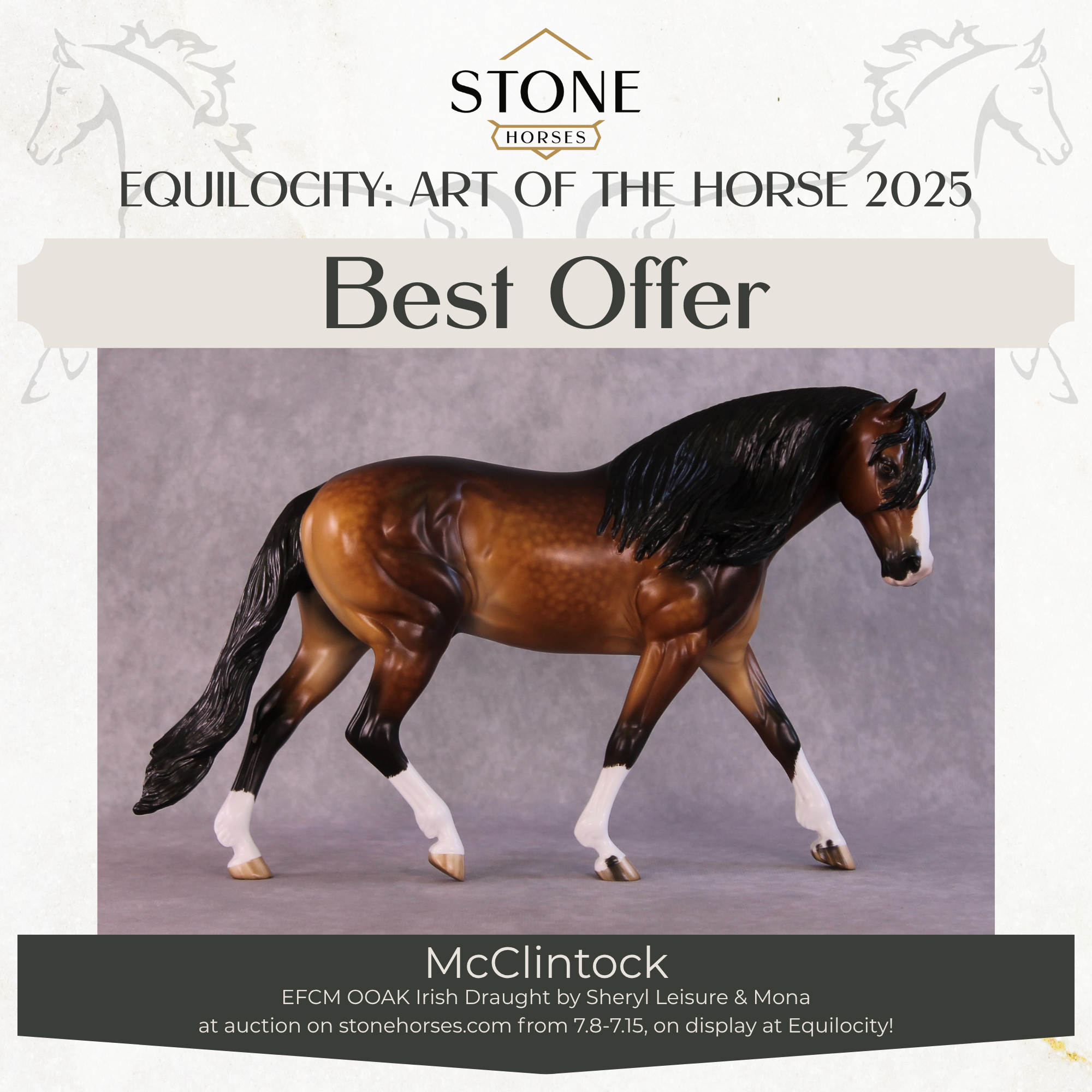 "McClintock" OOAK EFCM Irish Draught by Sheryl Leisure Best Offer EQ25 07/15/25