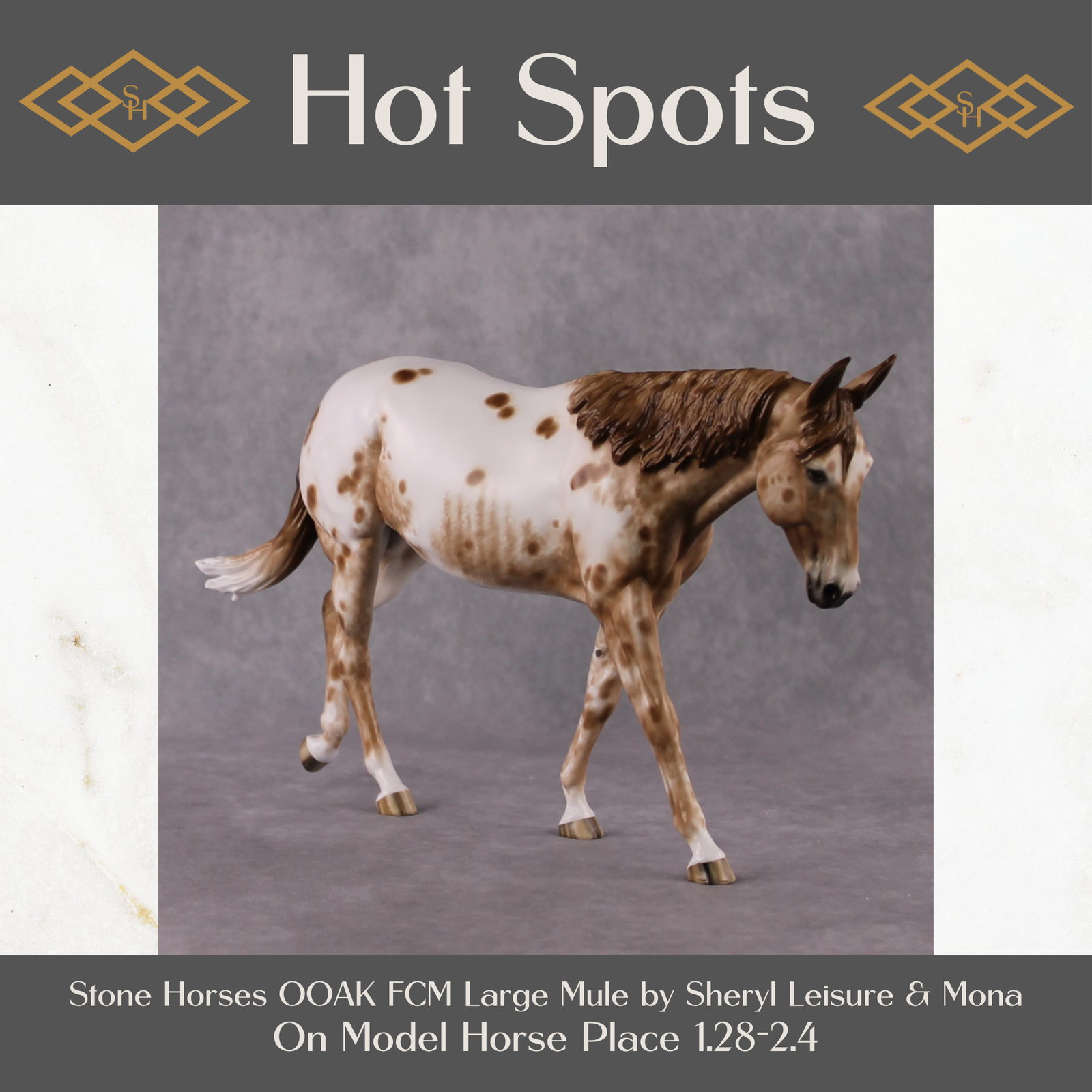 Stone Horses OOAK FCM "Hot Spots" - Appaloosa Large Mule by Sheryl Leisure & Mona Best Offer 2/04/2025