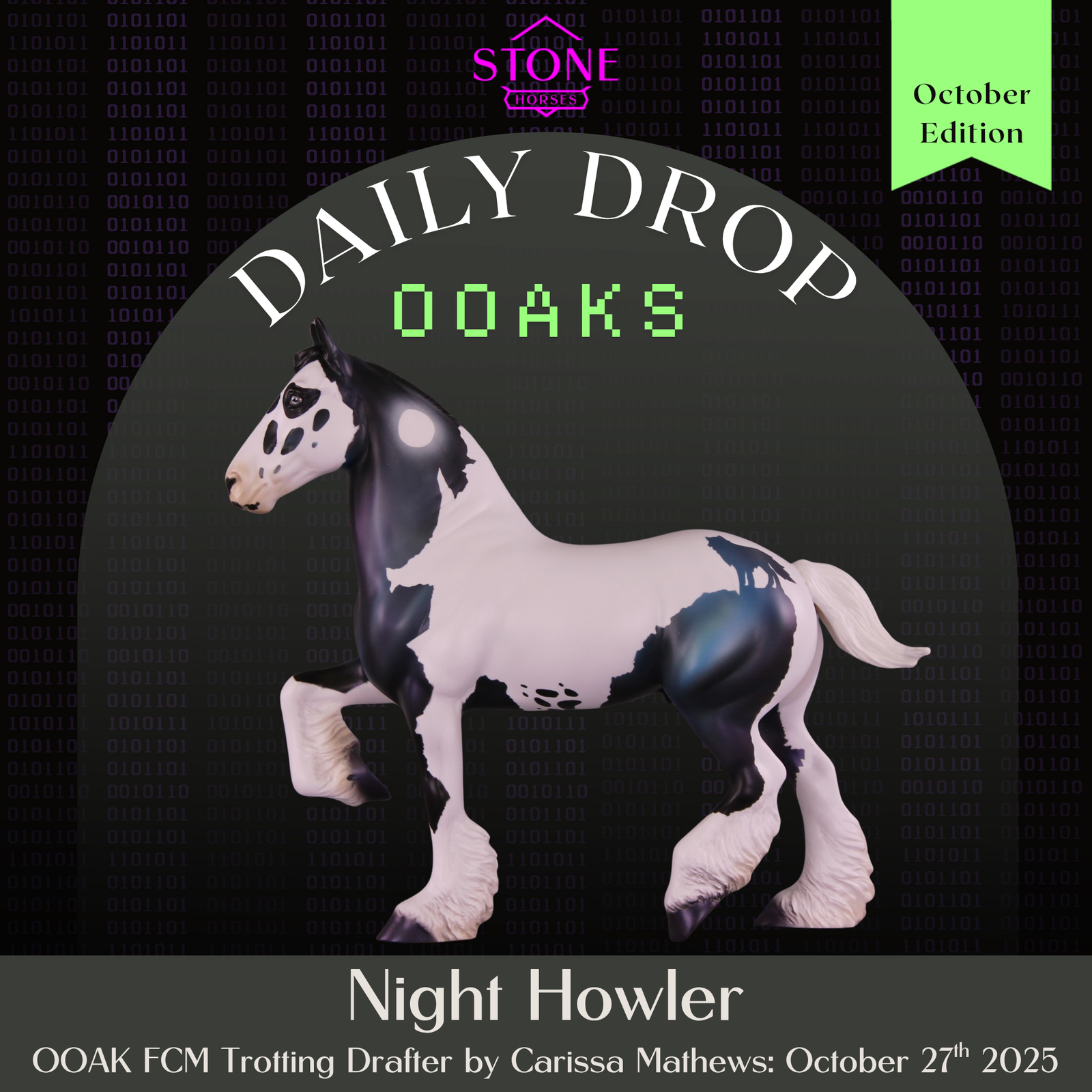 Night Howler OOAK FCM Trotting Drafter by Carissa Mathews DDOOAKs25