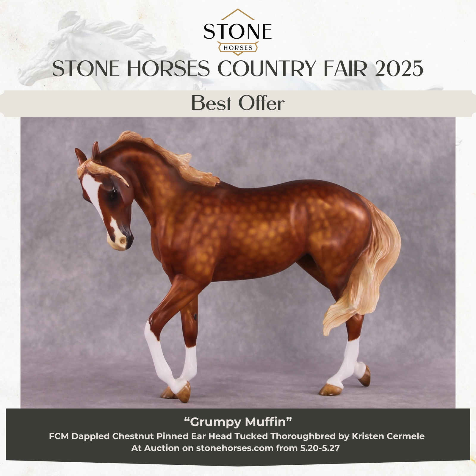 "Grumpy Muffin" OOAK FCM Thoroughbred By Kristen Cermele SHCF25 Best Offer 5/27/25