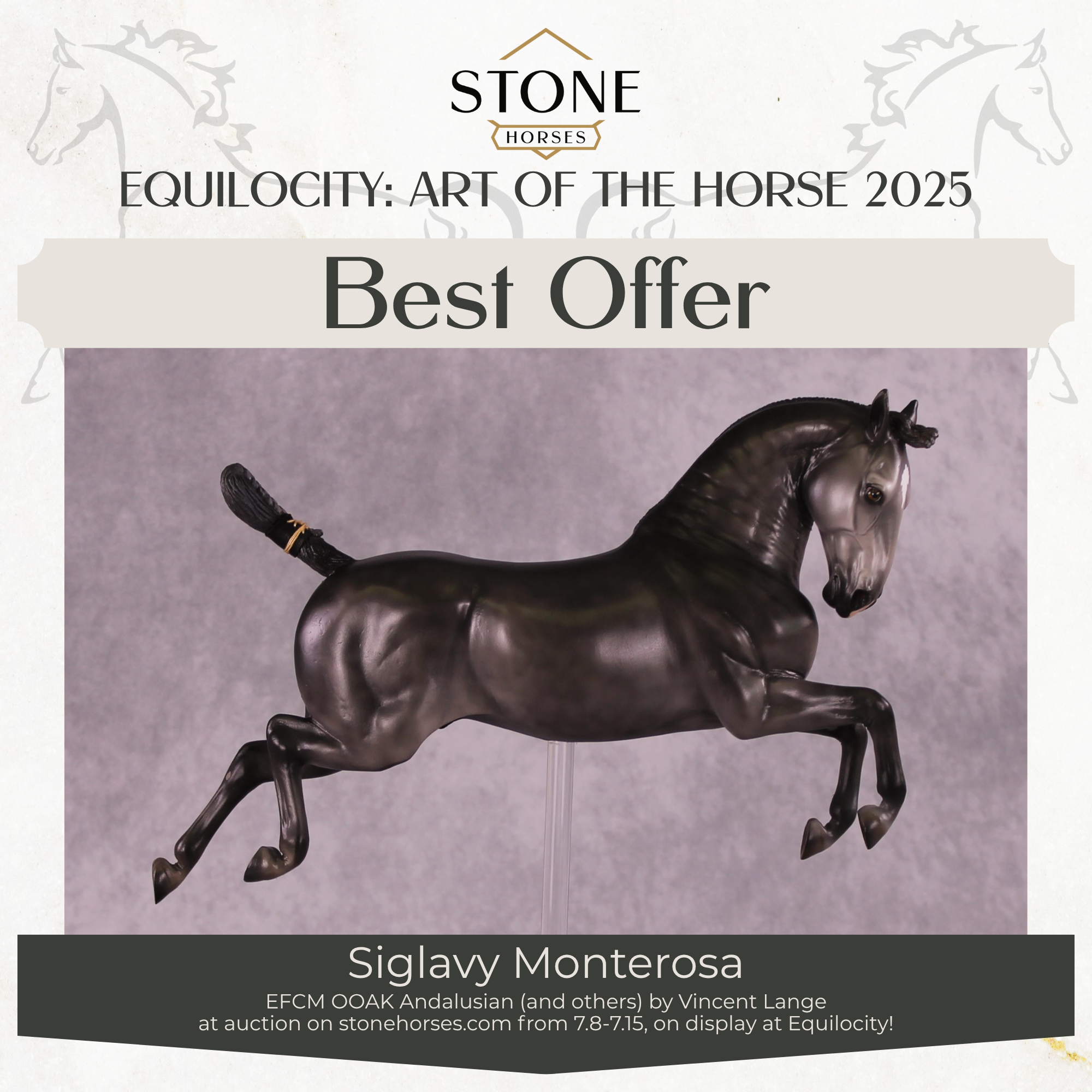 "Siglavy Monterosa" OOAK EFCM Lipizzaner Capriole by Vincent Lange Best Offer EQ25 07/15/25