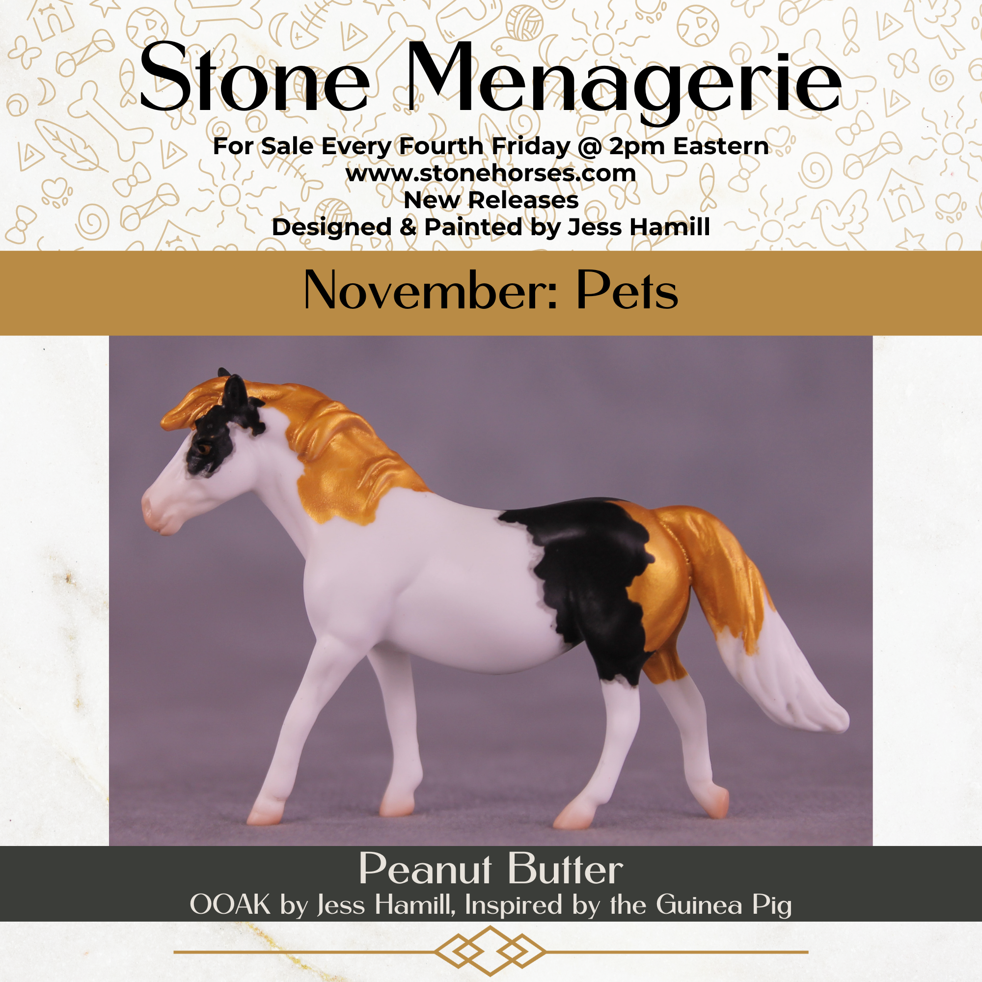 Peanut Butter OOAK Chip Pony by Jess Hamill MS25