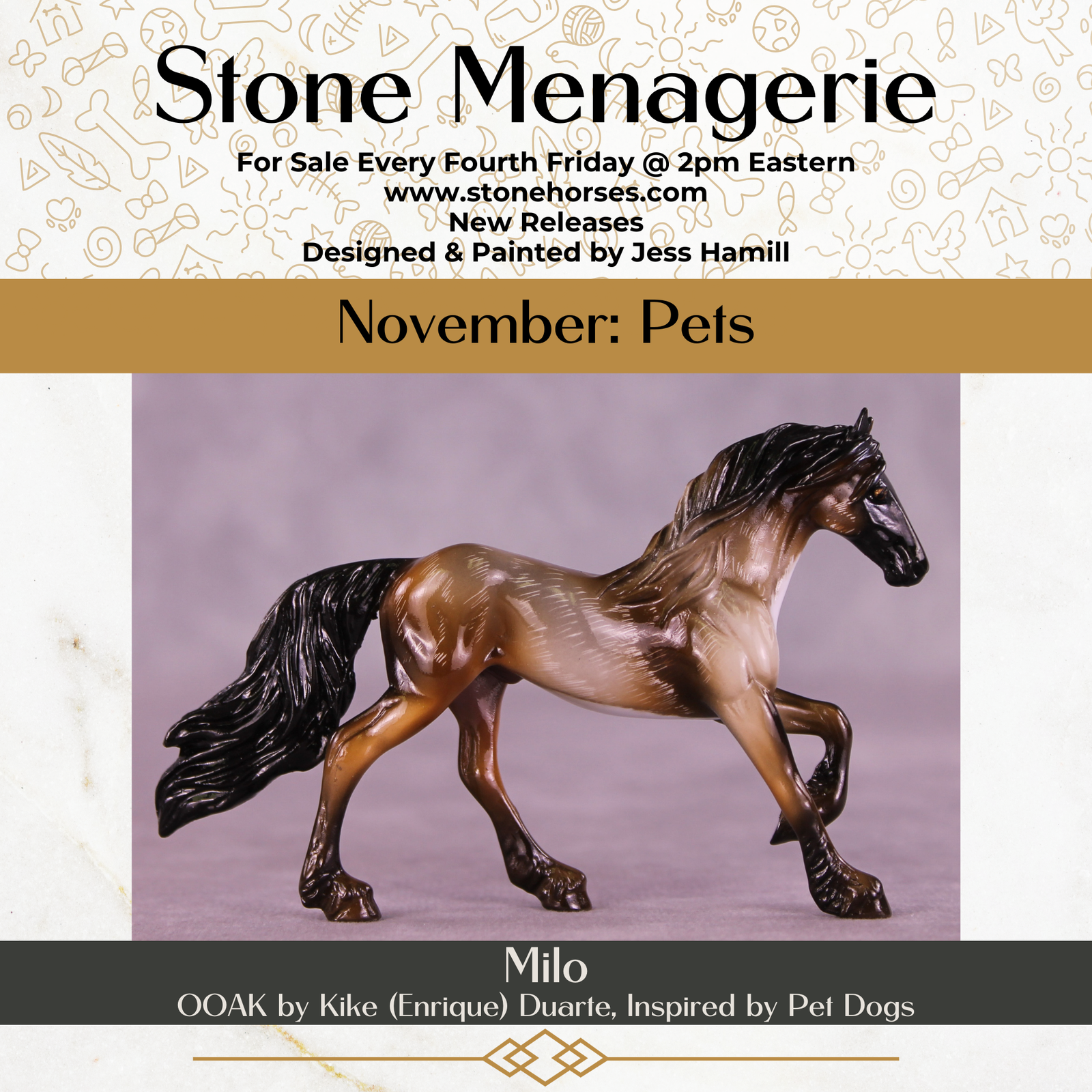 Milo OOAK Chip Friesian by Kike (Enrique) Duarte MS25