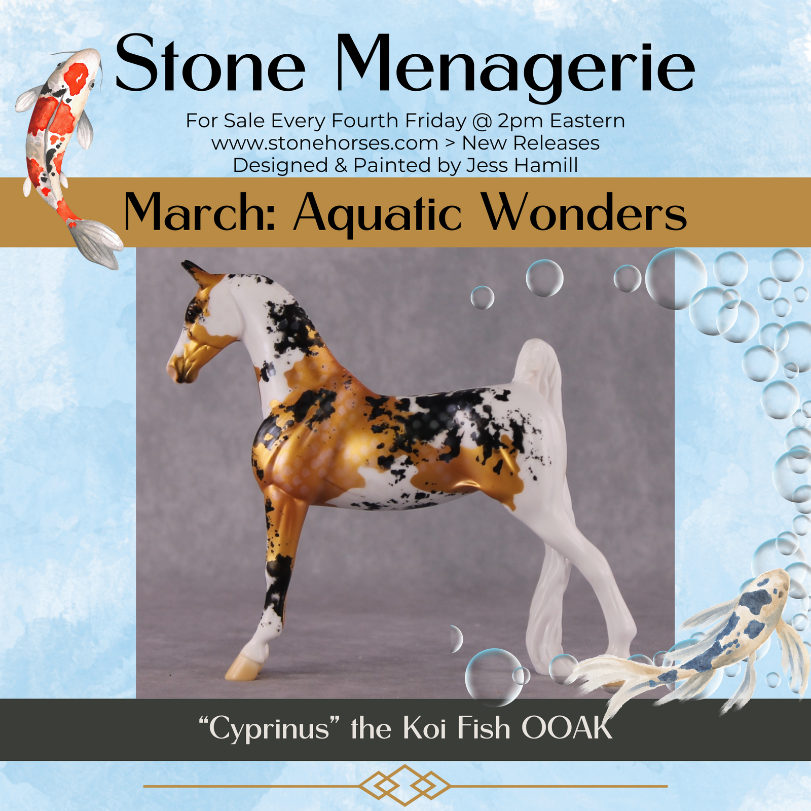 "Cyprinus" OOAK Koi Inspired Saddlebred Pebble by Jess Hamill