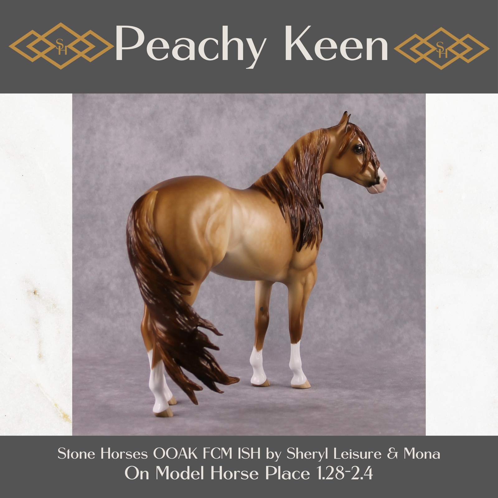 Stone Horses OOAK FCM "Peachy Keen" - Dun ISH by Sheryl Leisure & Mona Best Offer 2/04/2025