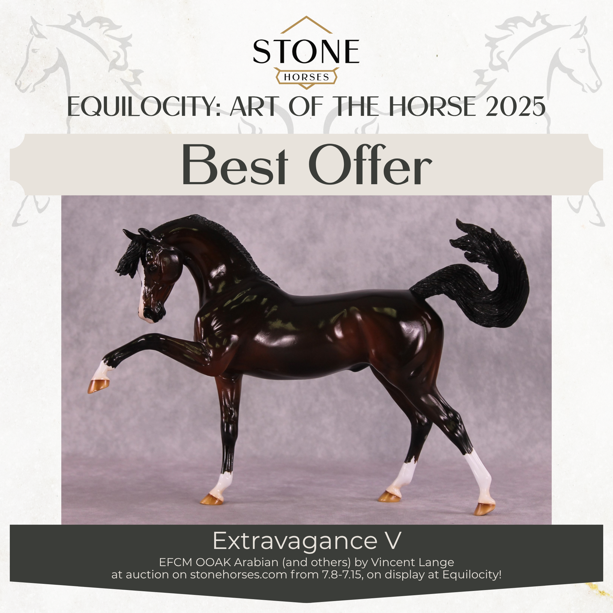"Extravagance V" OOAK EFCM Arabian Stallion by Vincent Lange Best Offer EQ25 07/15/25