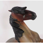 DARK SECRET-OOAK BAY ROAN REARING PEBBLES MUSTANG MODEL HORSE