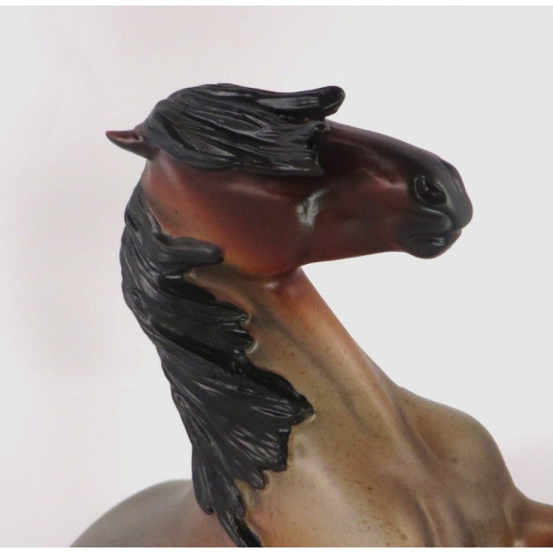 DARK SECRET-OOAK BAY ROAN REARING PEBBLES MUSTANG MODEL HORSE